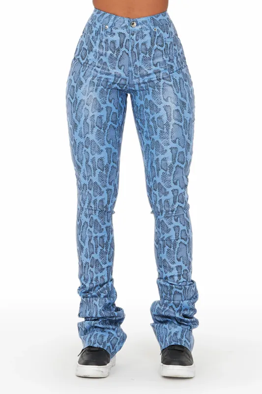 Neriah Blue Snake Super Stacked Pant sold by Rockstar Original