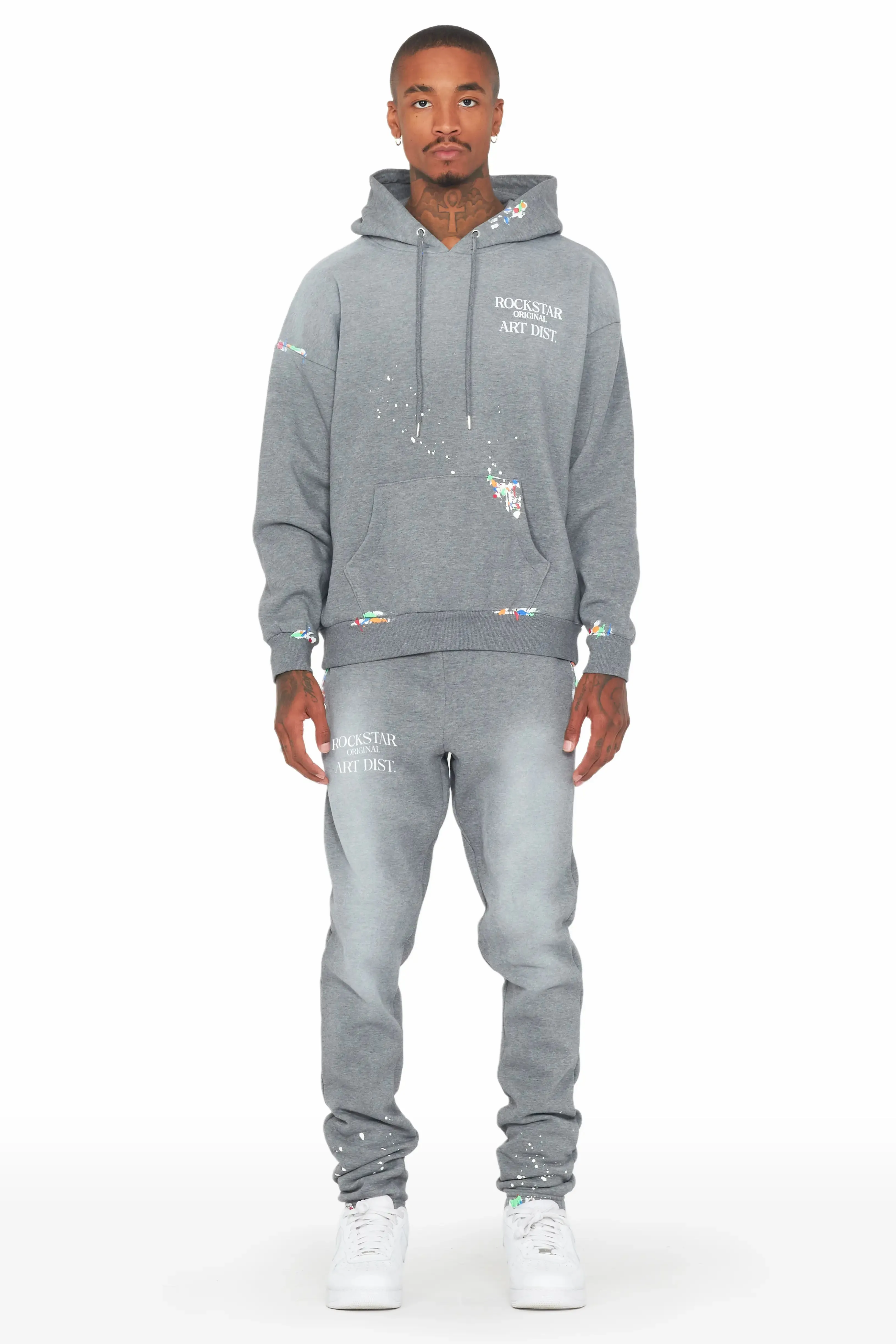 Rockstar Art Dist. Vintage Grey Relaxed Fit Track Set sold by Rockstar Original