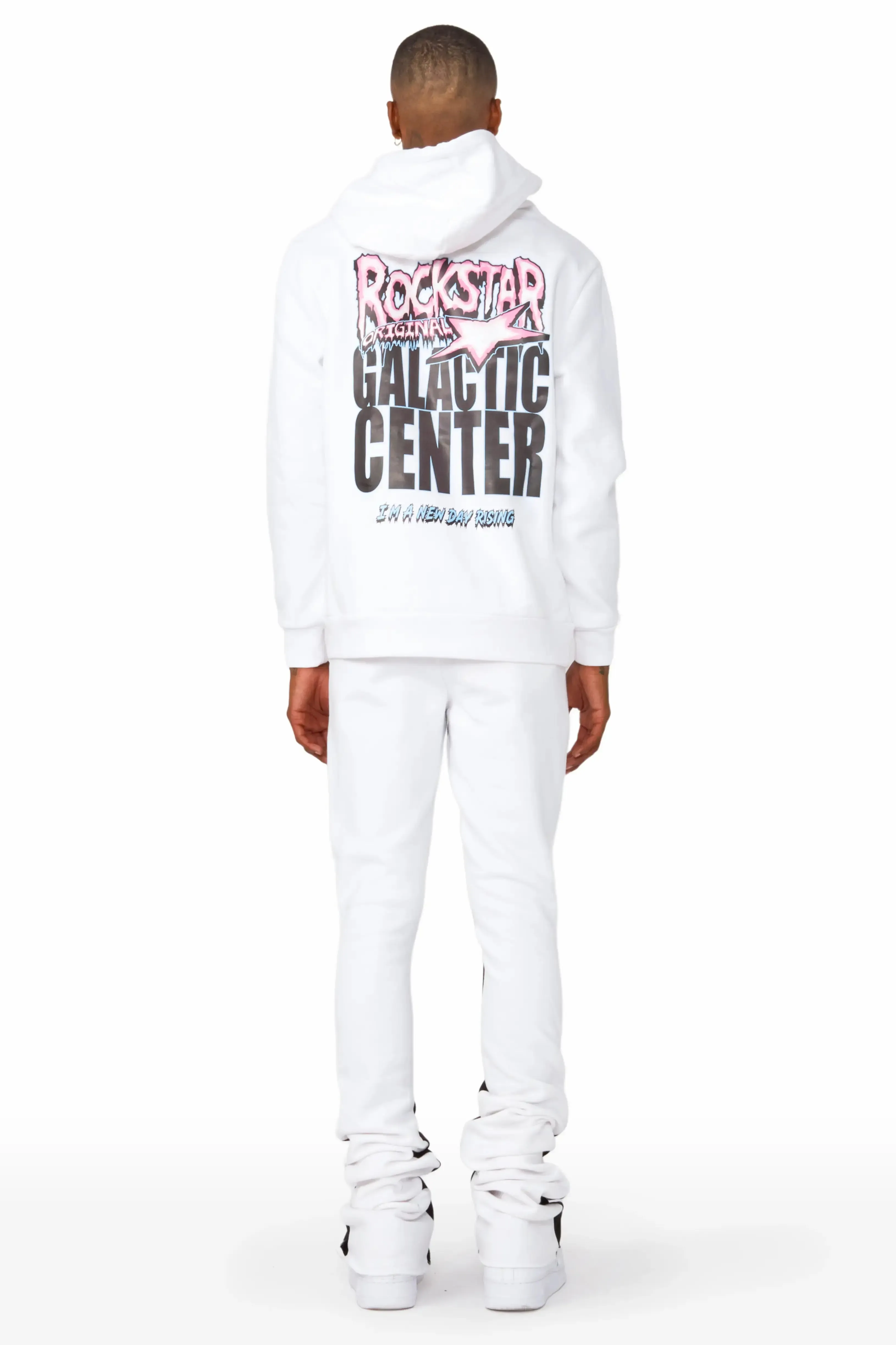 Gage White Hoodie/Super Stacked Flare Pant Track Set sold by Rockstar Original product image thumbnail 2