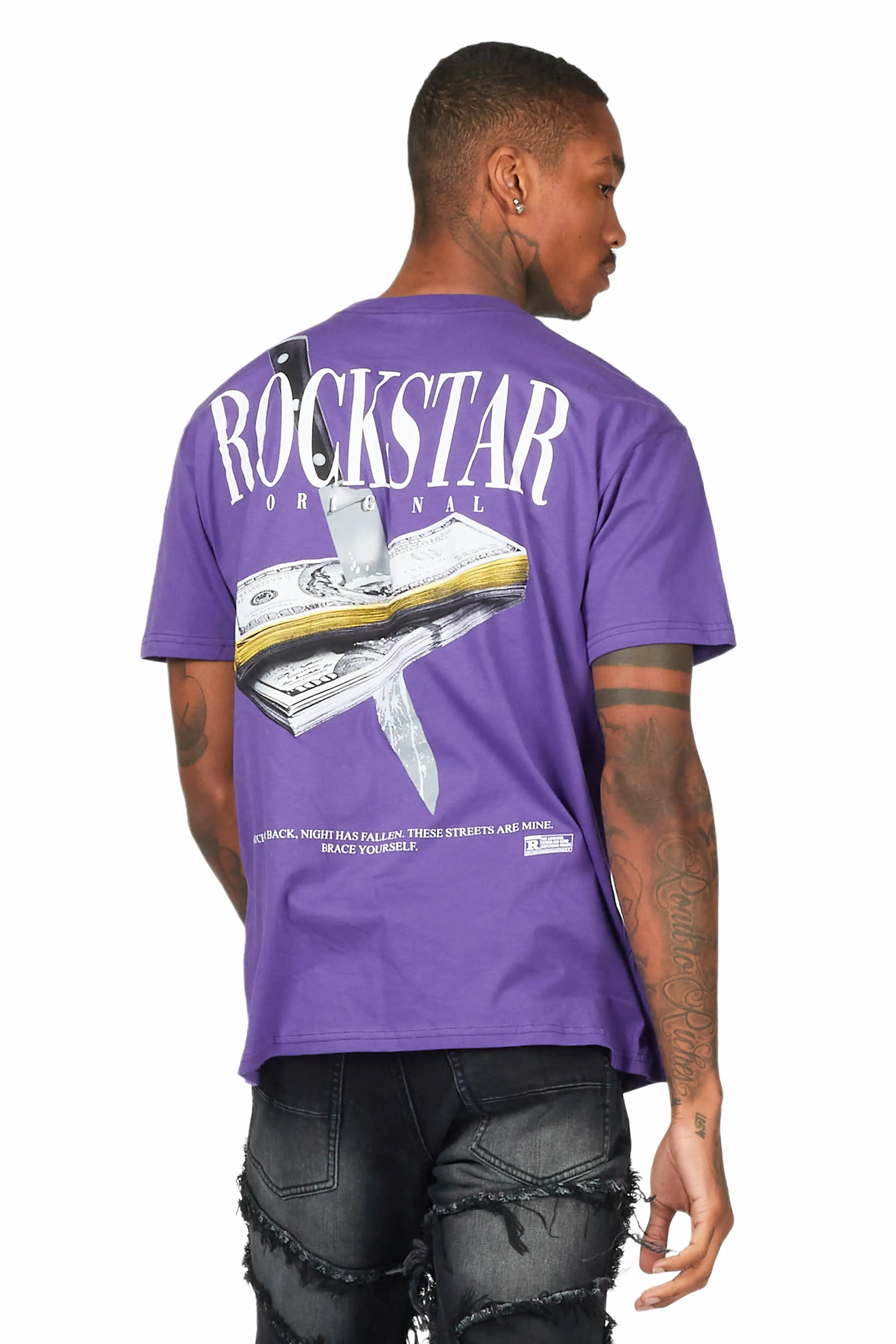Dayte Nite Purple Graphic T-Shirt sold by Rockstar Original