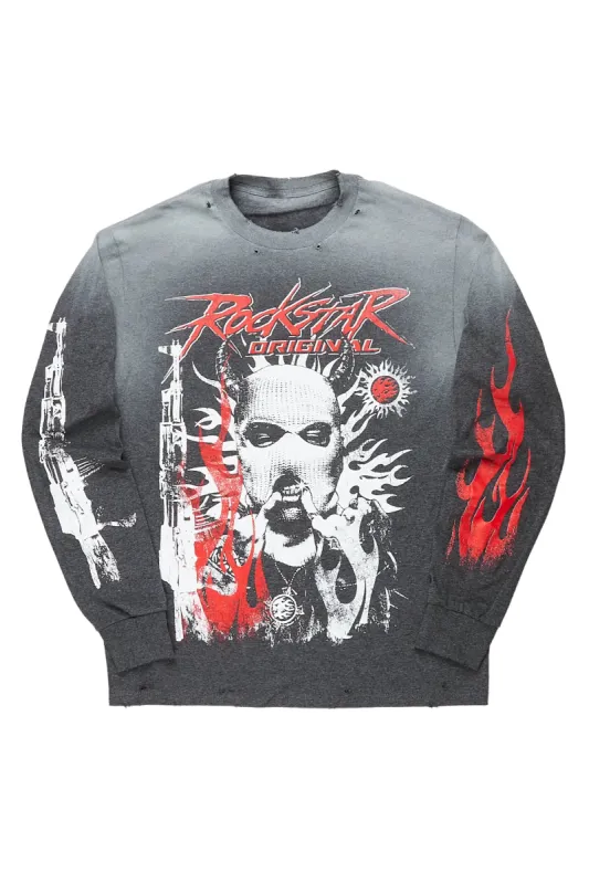 Marcinia Charcoal Long Sleeve T-Shirt sold by Rockstar Original