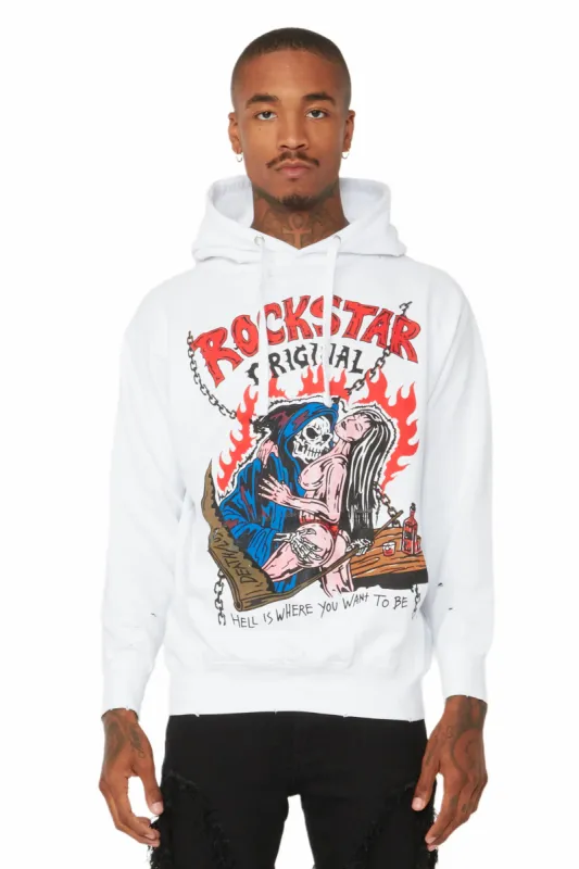 Vale White Graphic Hoodie sold by Rockstar Original
