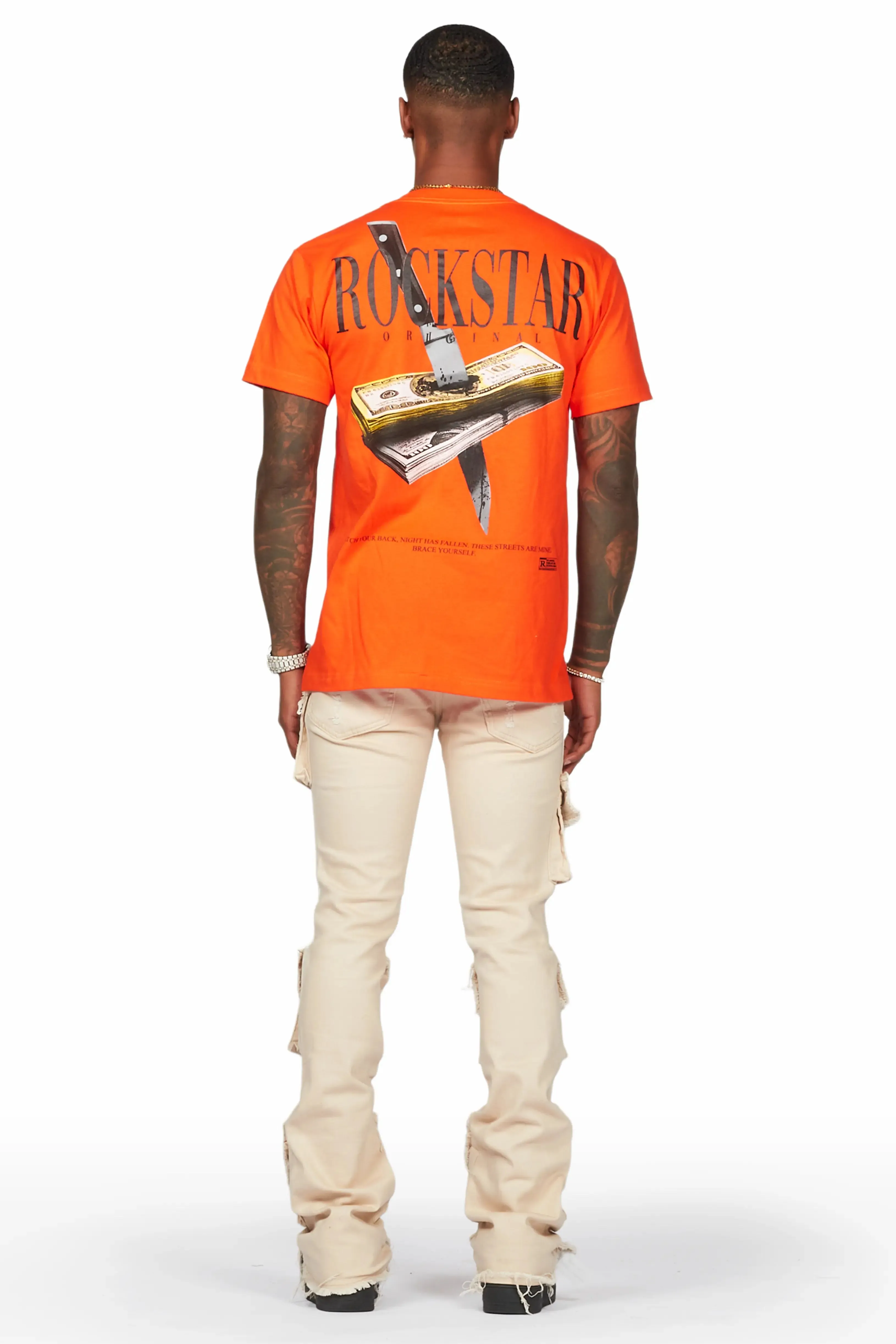 Faxon Beige Painter Stacked Flare Jean sold by Rockstar Original product image thumbnail 4