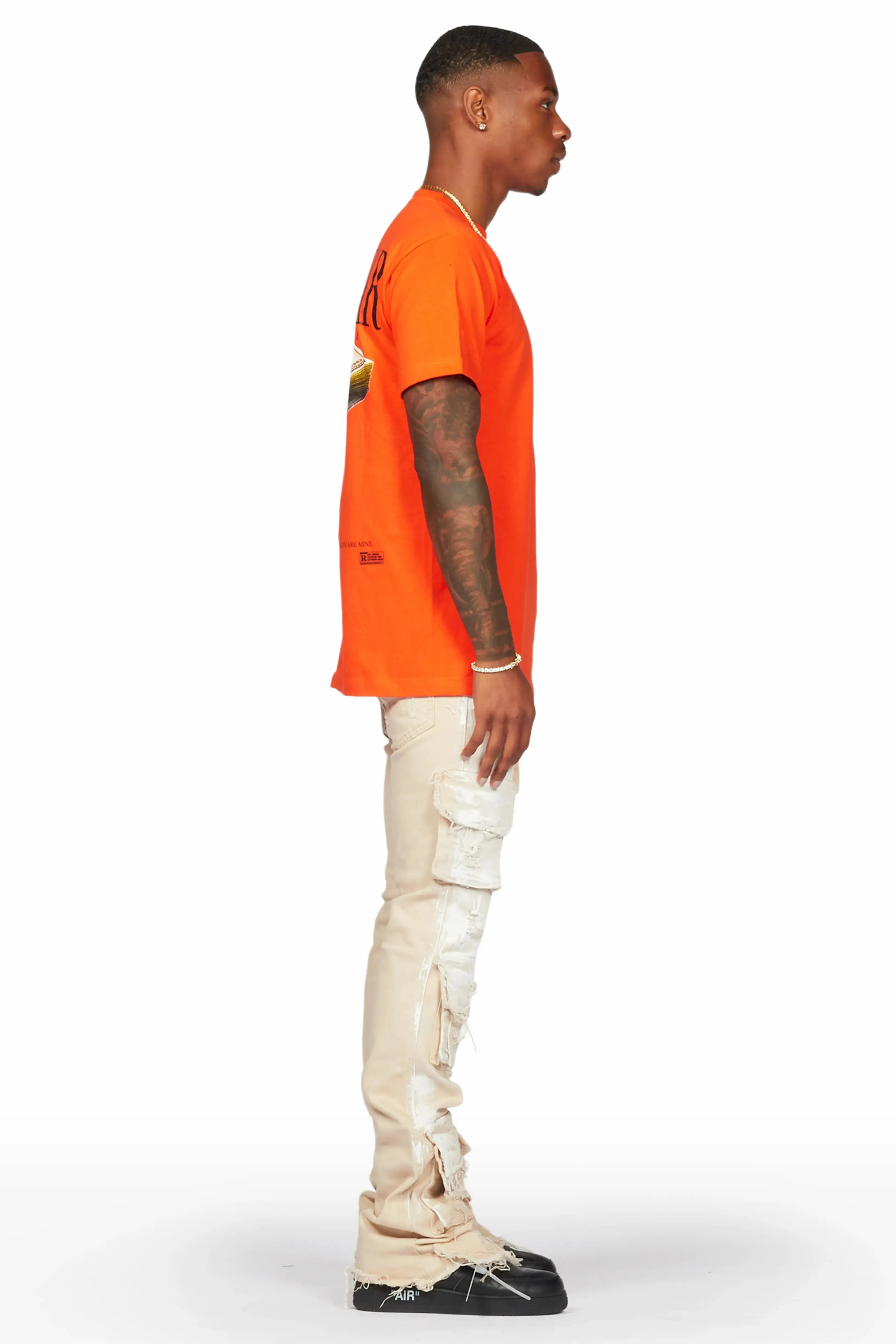 Faxon Beige Painter Stacked Flare Jean sold by Rockstar Original product image thumbnail 3