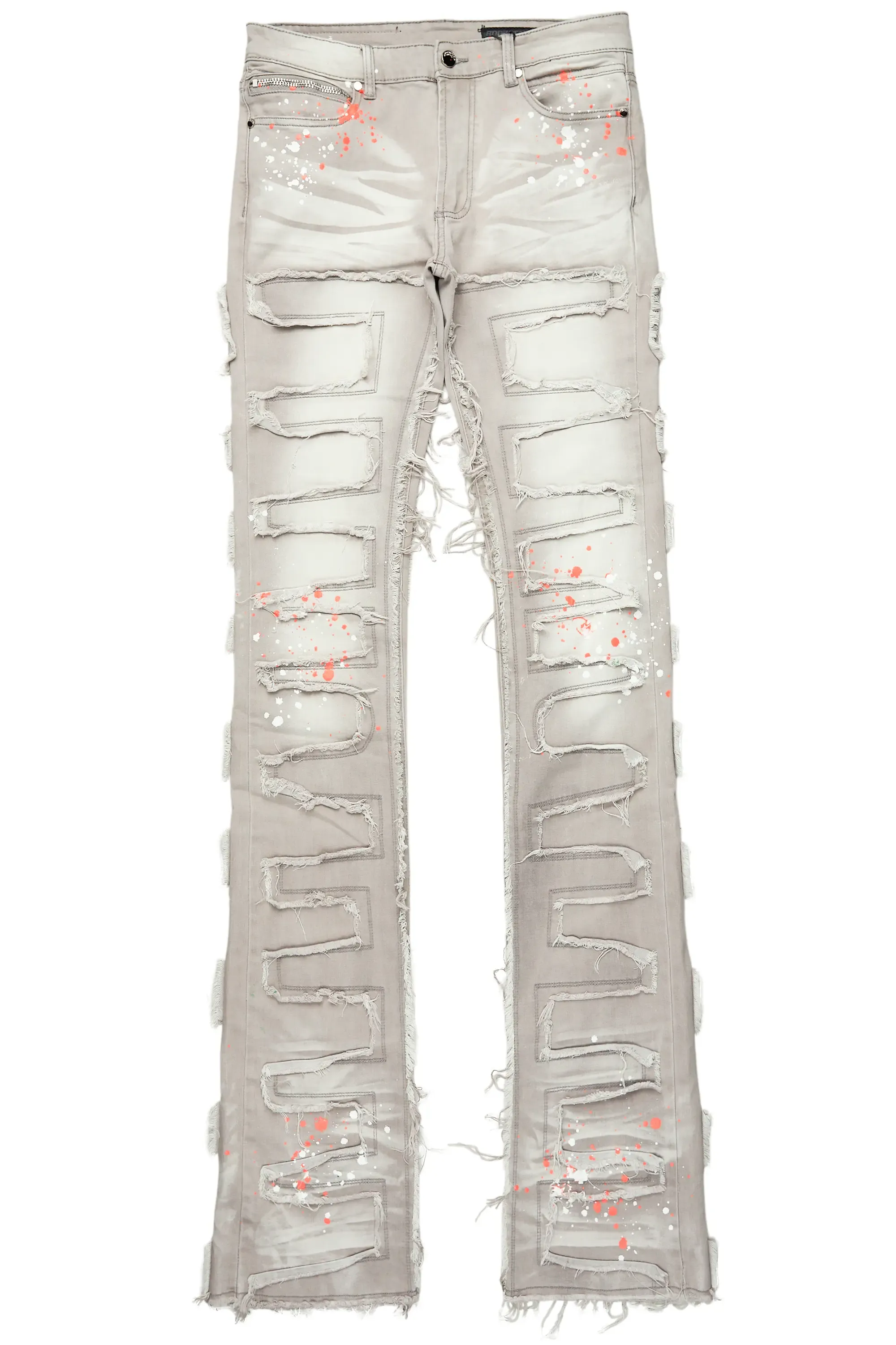 Macon Grey/Orange Painter Super Stacked Flare Jean sold by Rockstar Original product image thumbnail 2
