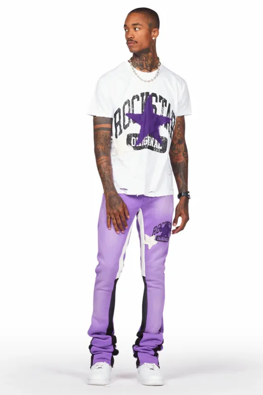 Mallor Purple/White T-Shirt/Super Stacked Track Set sold by Rockstar Original