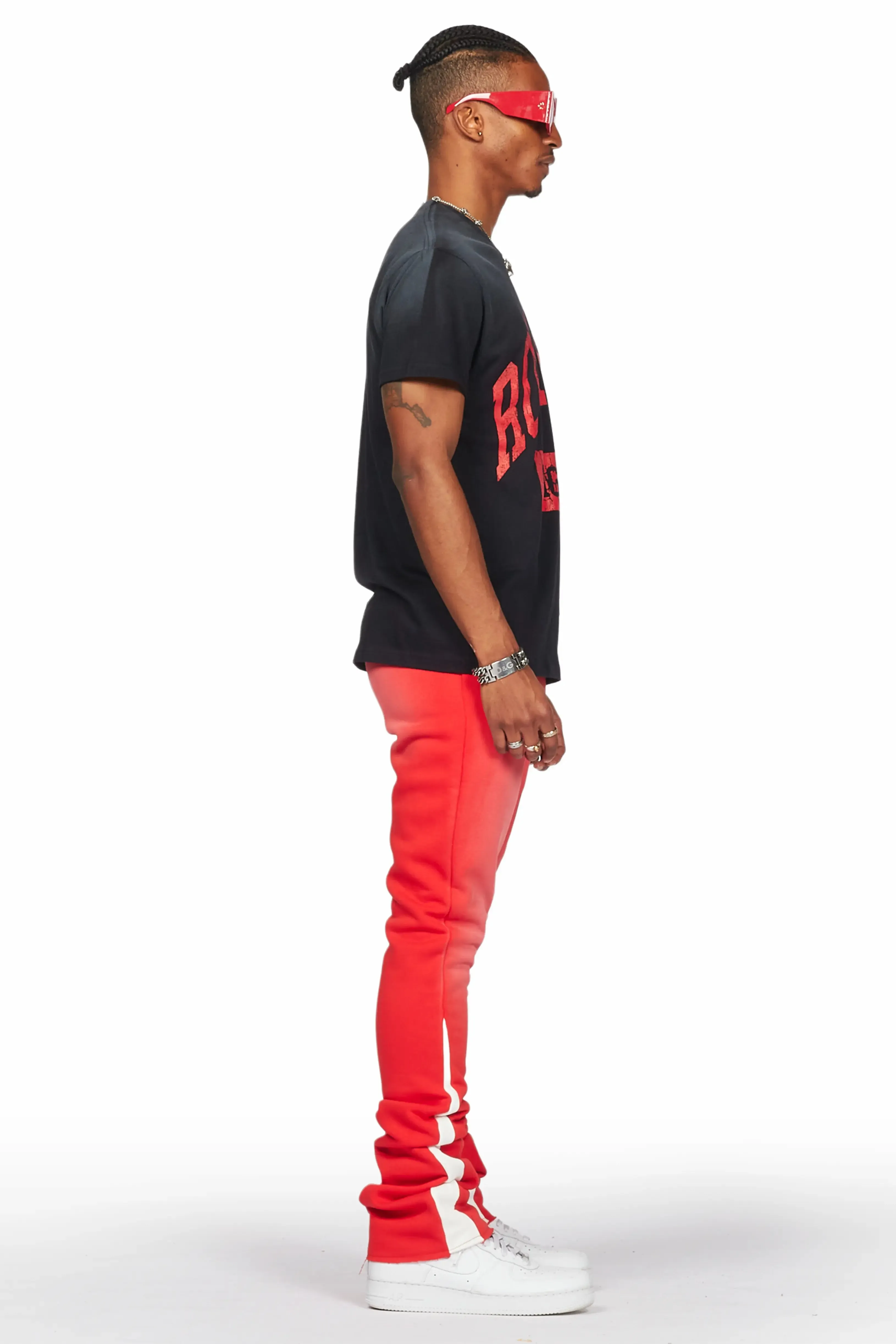 Members Black/Red T-Shirt/Stacked Flare Pant Set sold by Rockstar Original product image thumbnail 5