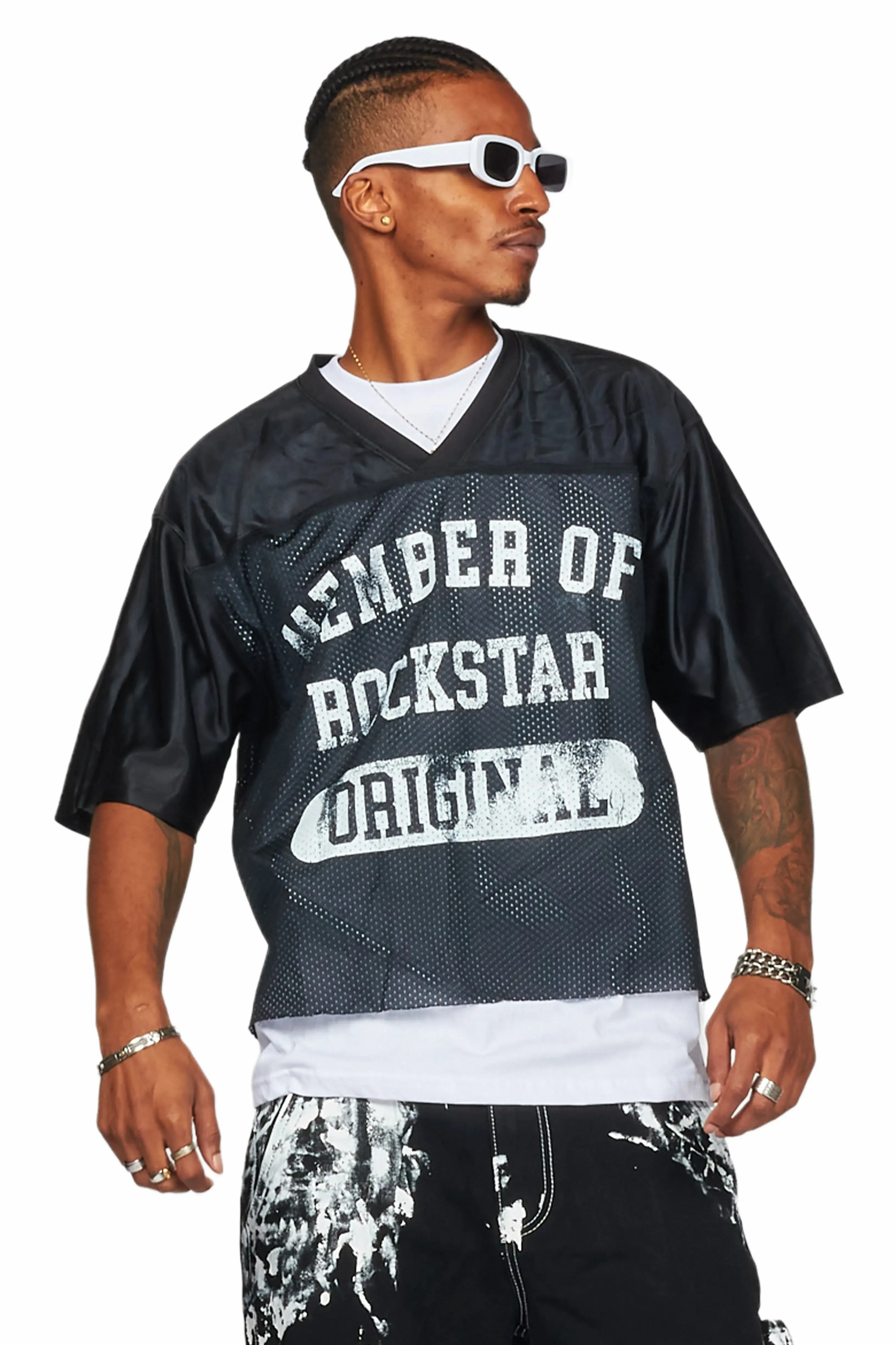 Danian Black Graphic Mesh Jersey sold by Rockstar Original product image thumbnail 5
