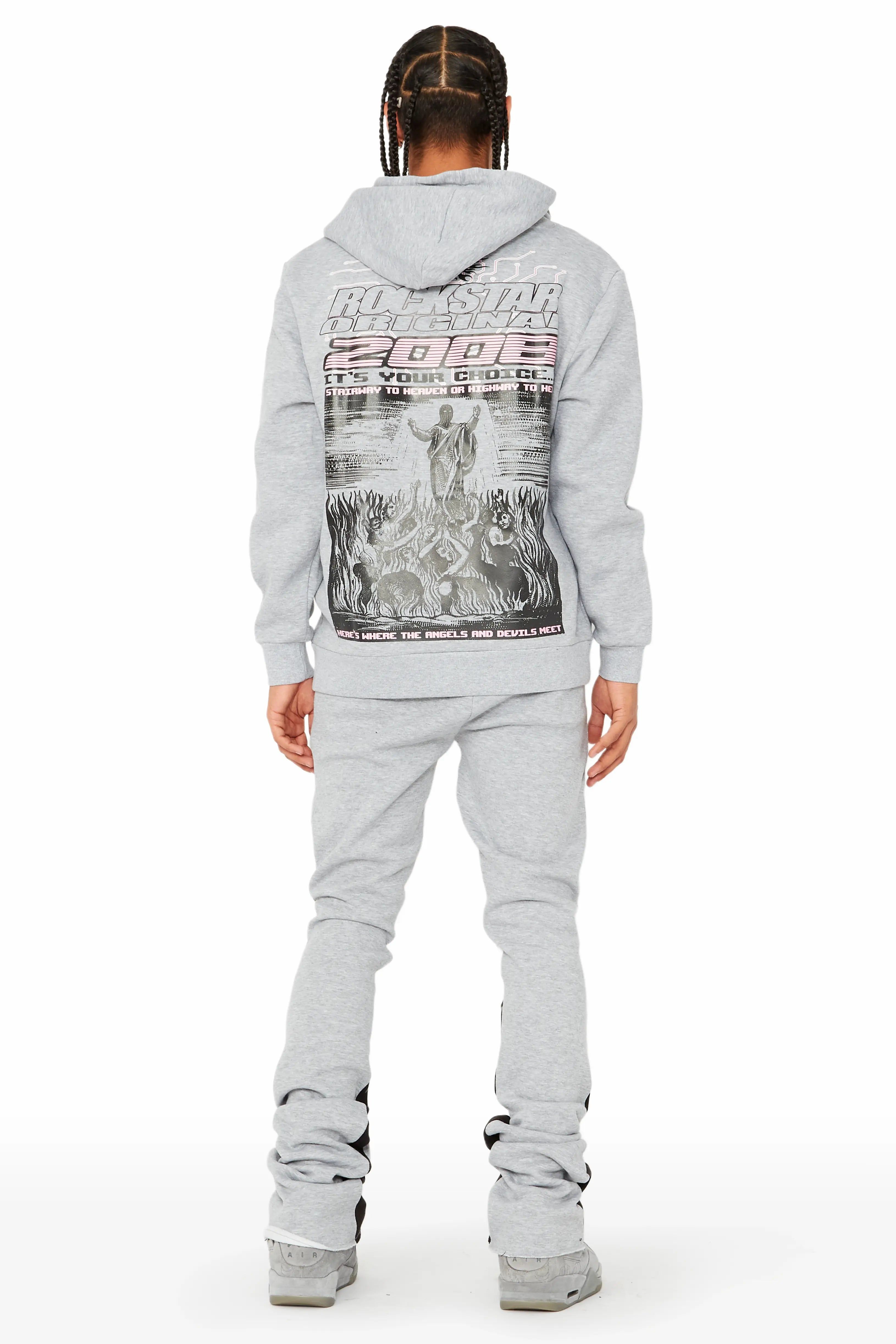 Sky Grey/Black Stacked Flare Pant Set sold by Rockstar Original product image thumbnail 5