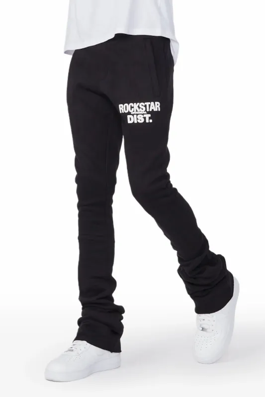 Alpine Black Super Stacked Trackpant sold by Rockstar Original