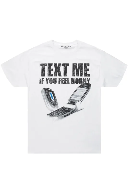Textme White Graphic T-Shirt sold by Rockstar Original