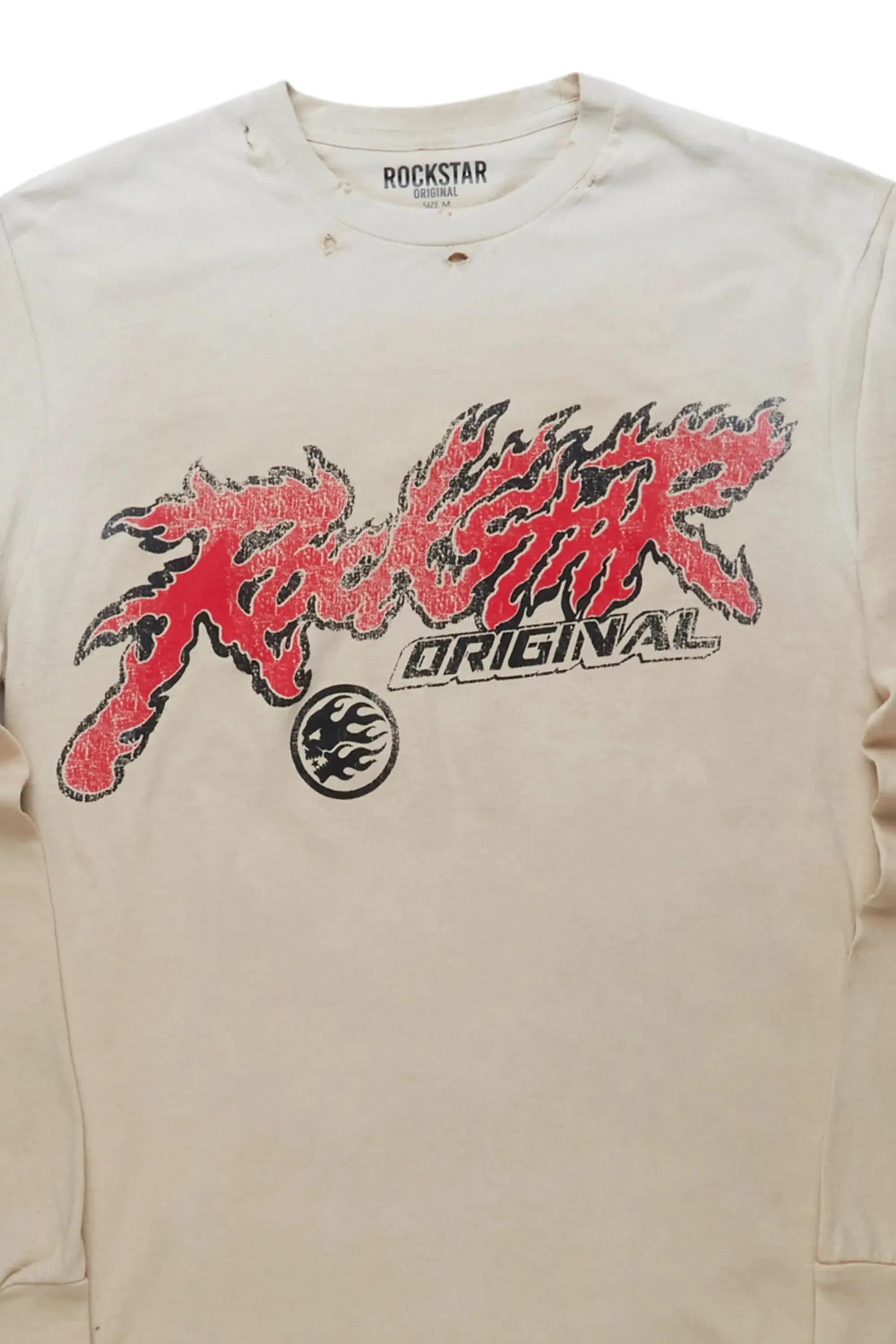 Kenisha Beige Long Sleeve T-Shirt sold by Rockstar Original product image thumbnail 5