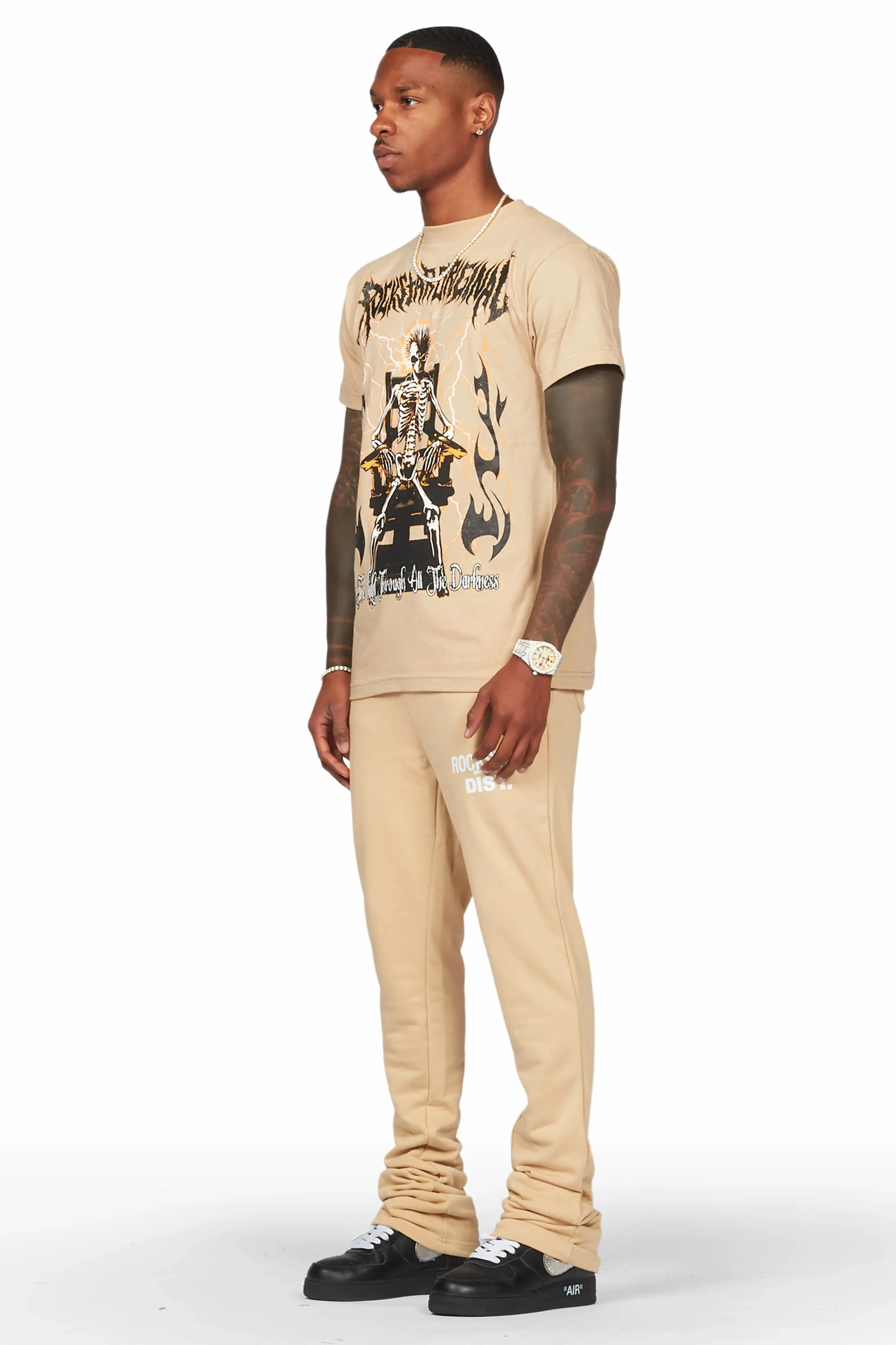 Alpine Beige Stacked Flare Pant sold by Rockstar Original product image thumbnail 5