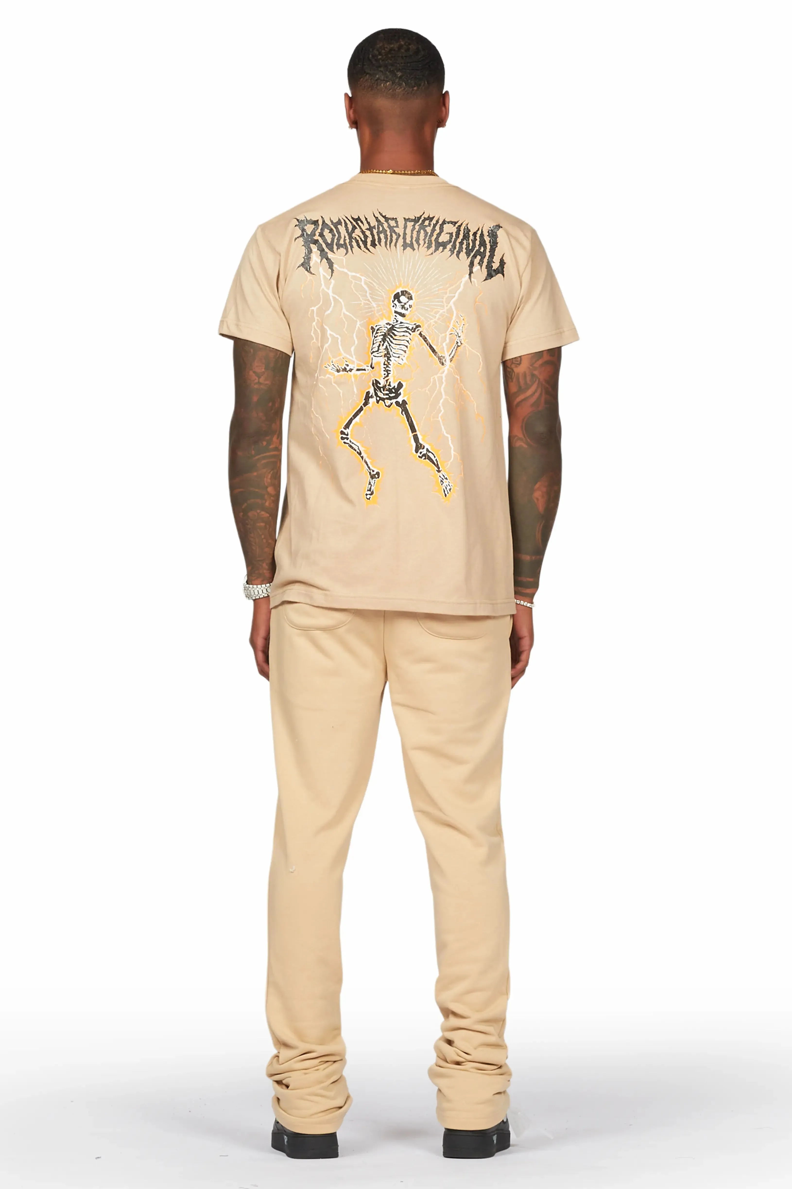 Alpine Beige Stacked Flare Pant sold by Rockstar Original product image thumbnail 4