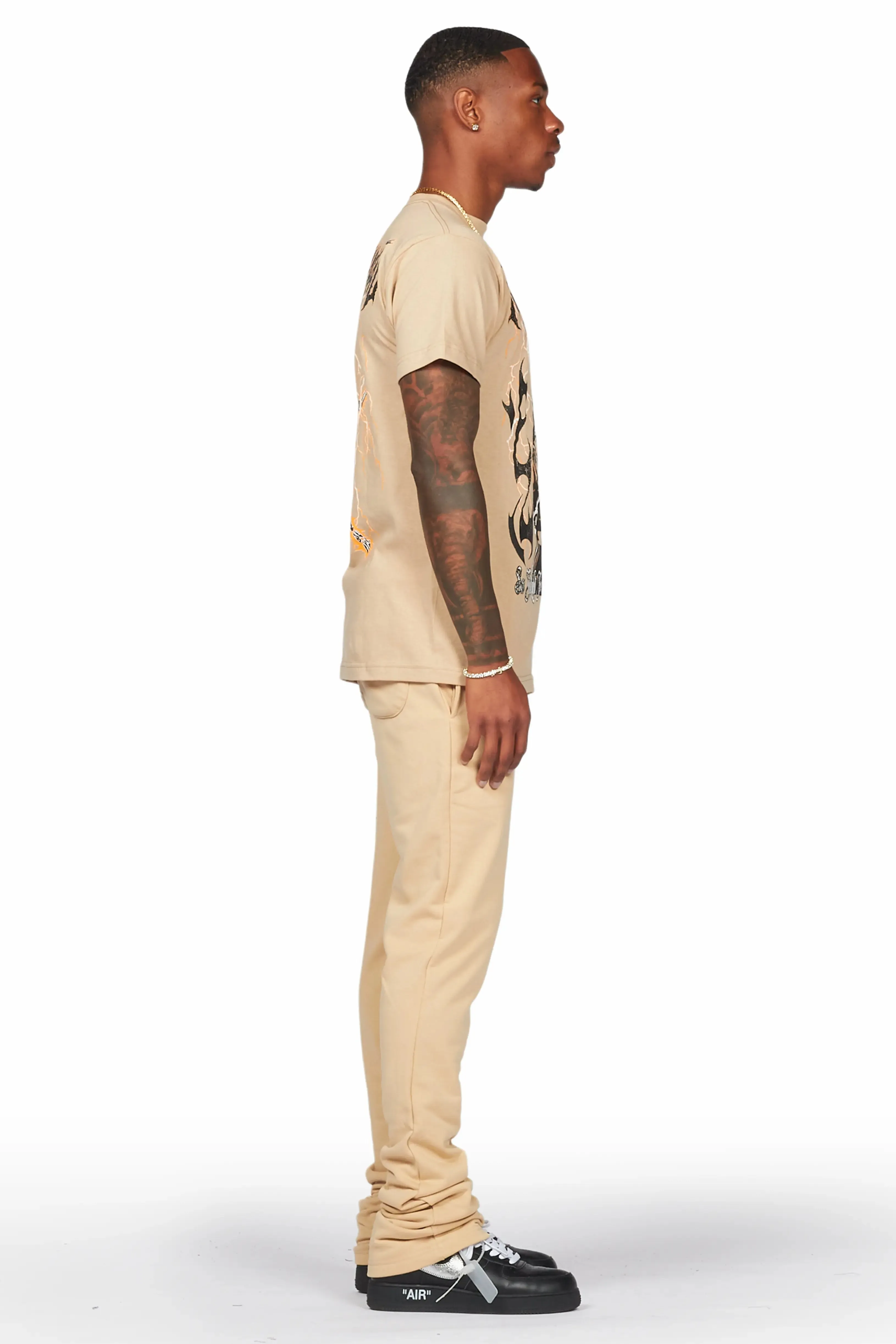 Alpine Beige Stacked Flare Pant sold by Rockstar Original product image thumbnail 3