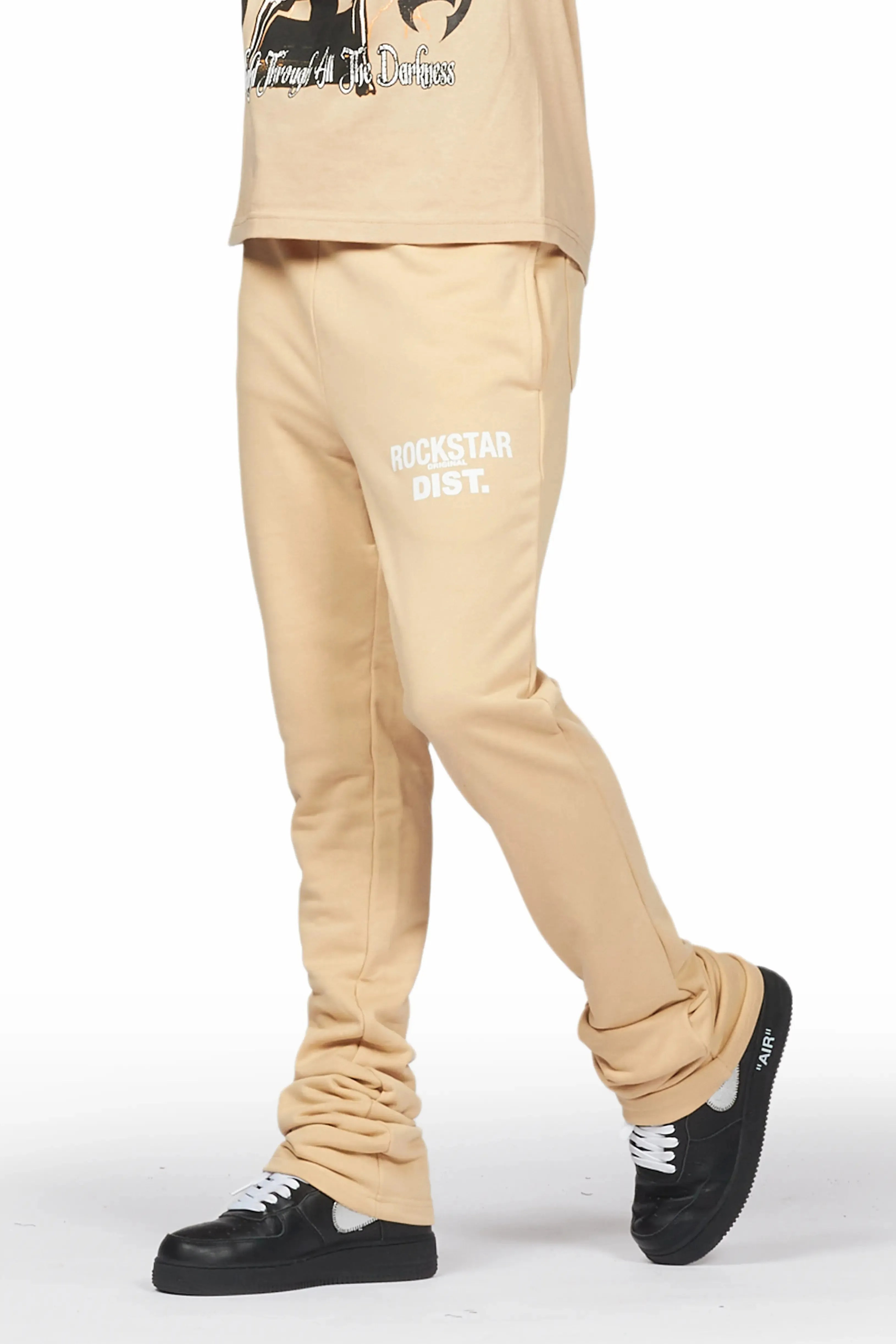 Alpine Beige Stacked Flare Pant sold by Rockstar Original