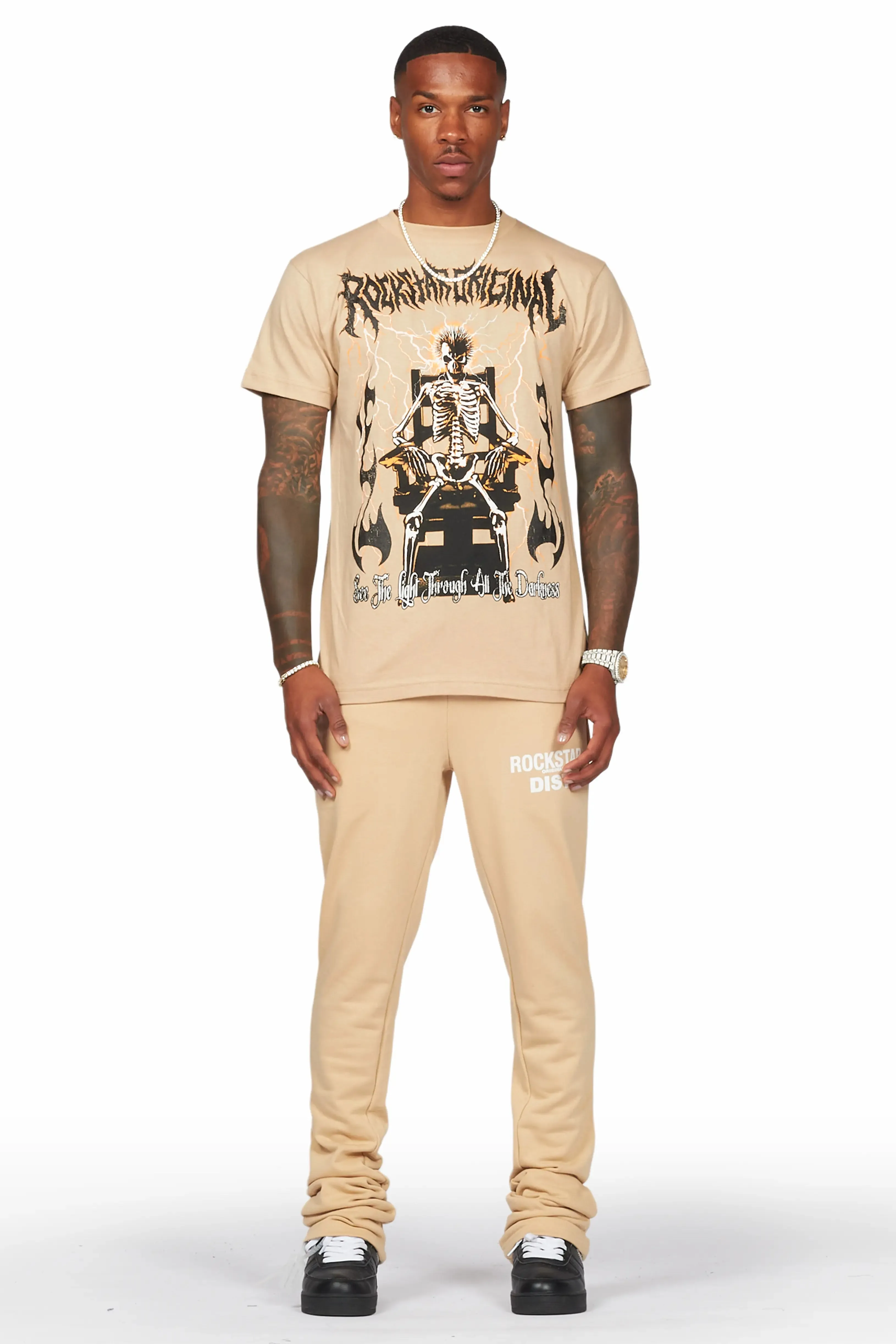 Alpine Beige Stacked Flare Pant sold by Rockstar Original product image thumbnail 2