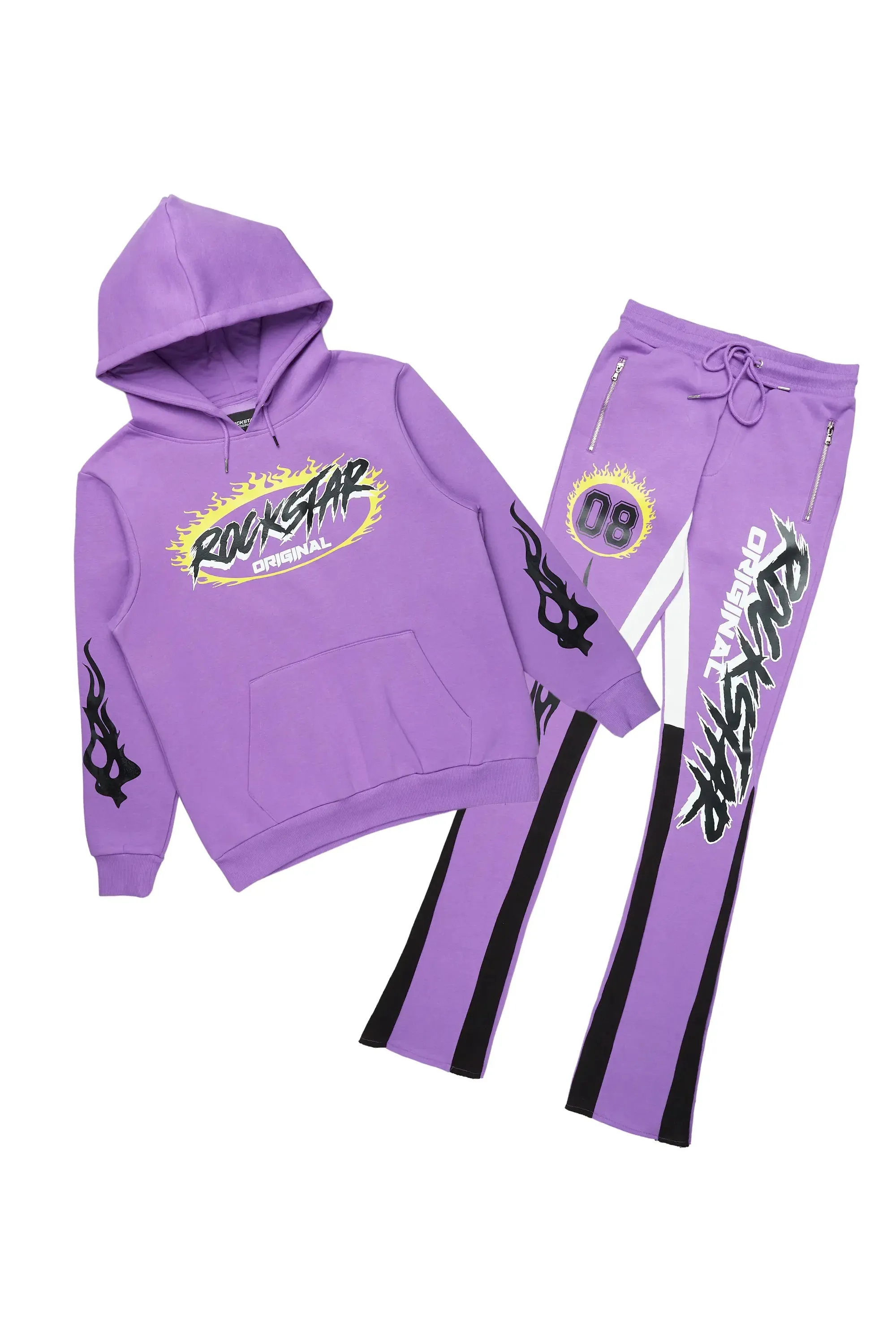Draven Purple Hoodie/Stacked Flare Track Pant Set sold by Rockstar Original product image thumbnail 2