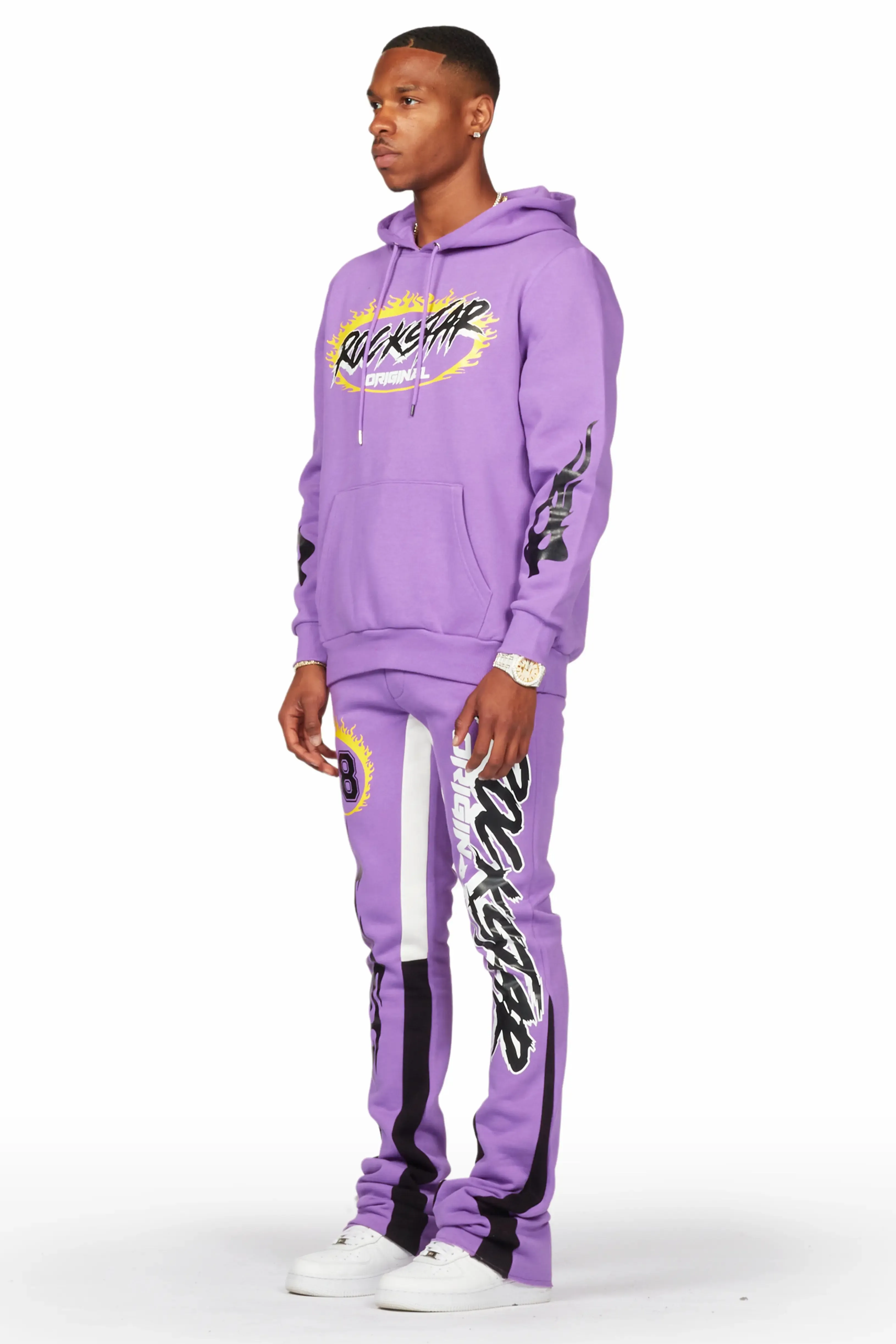 Draven Purple Hoodie/Stacked Flare Track Pant Set sold by Rockstar Original product image thumbnail 3