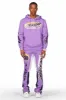 Draven Purple Hoodie/Stacked Flare Track Pant Set sold by Rockstar Original