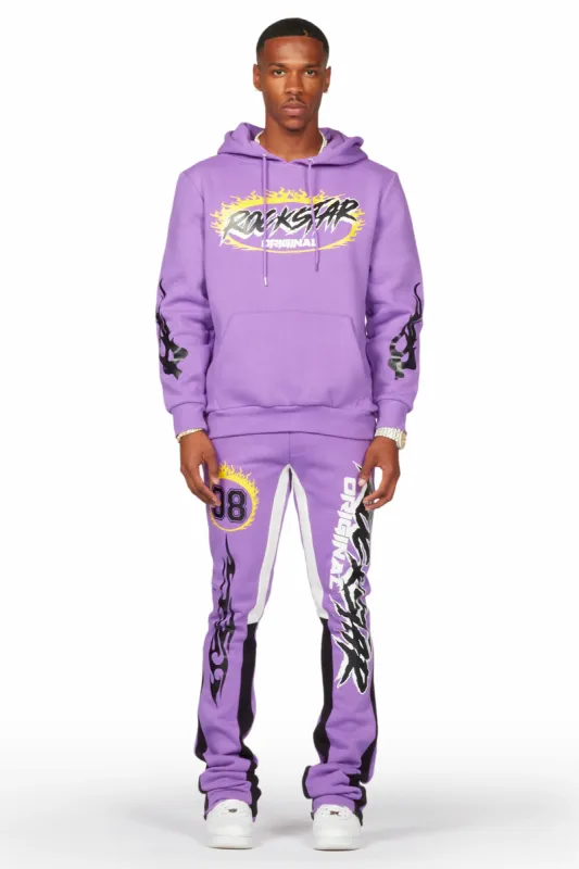 Draven Purple Hoodie/Stacked Flare Track Pant Set sold by Rockstar Original