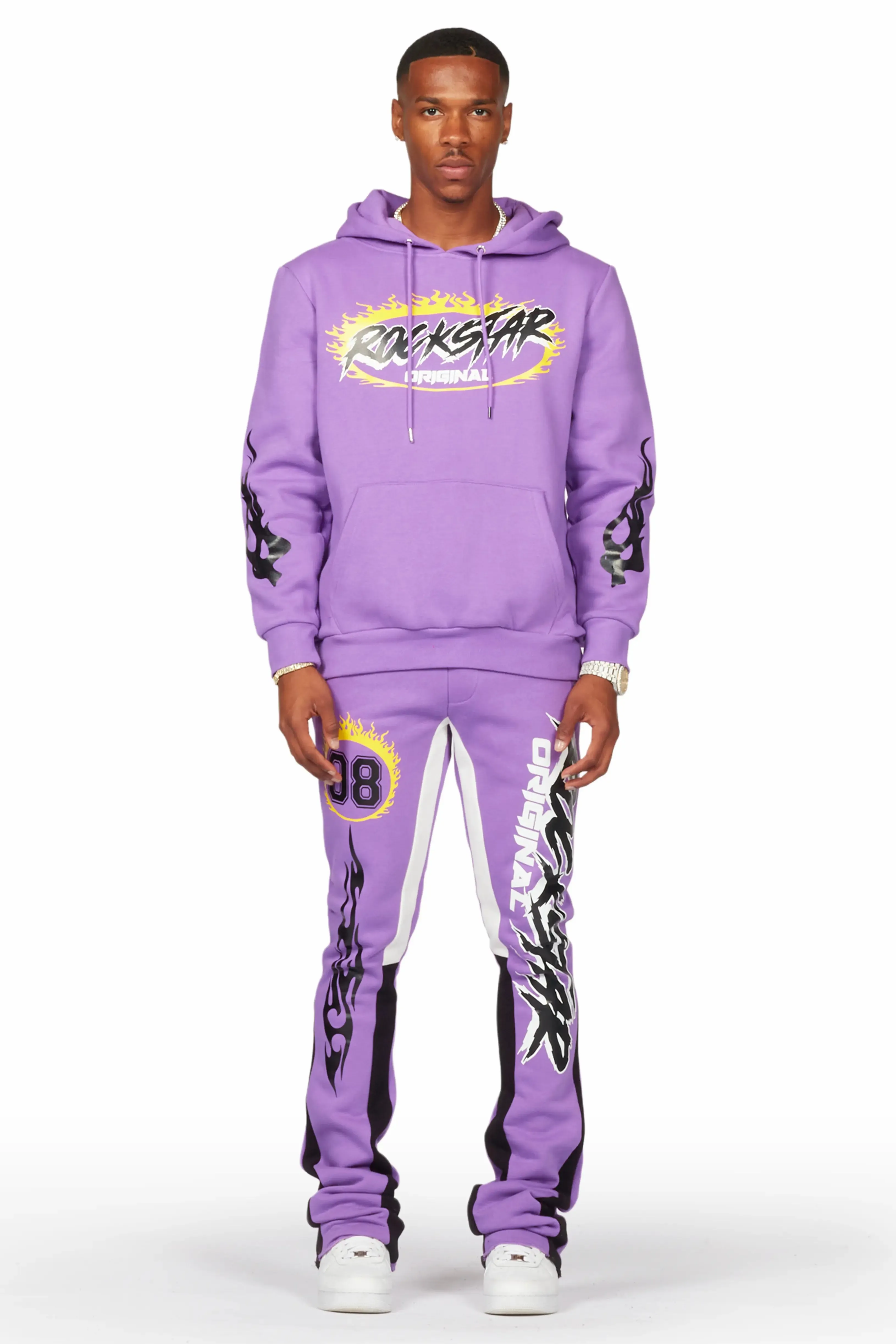 Draven Purple Hoodie/Stacked Flare Track Pant Set sold by Rockstar Original
