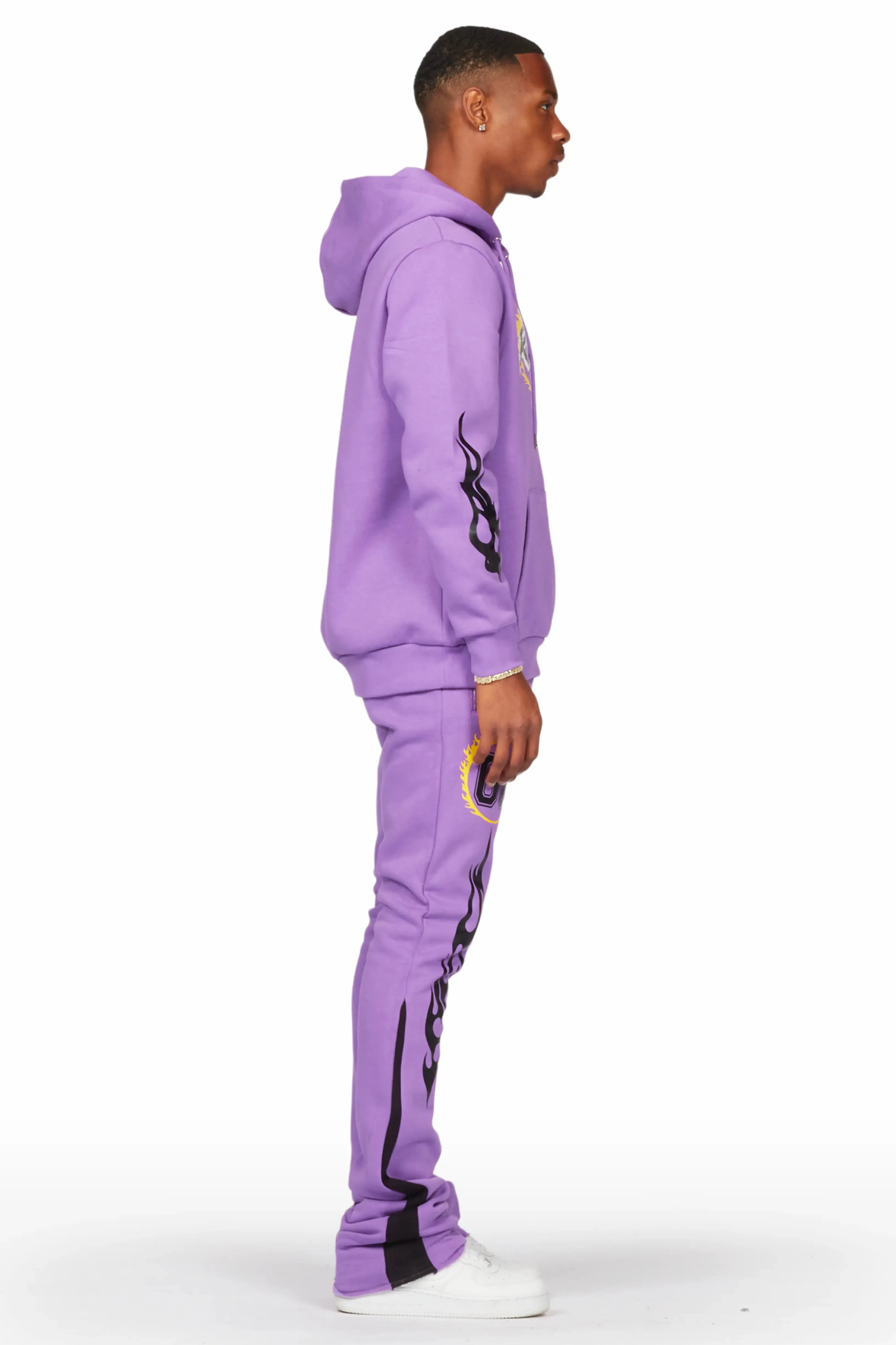 Draven Purple Hoodie/Stacked Flare Track Pant Set sold by Rockstar Original product image thumbnail 4