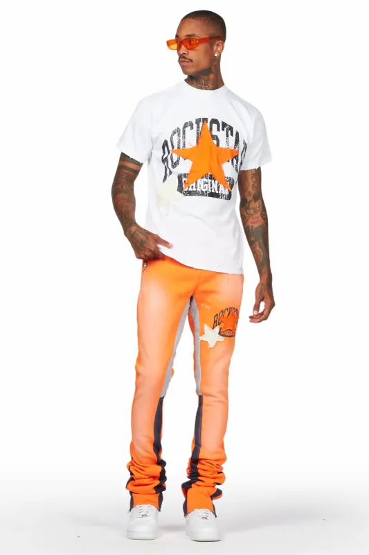 Mallor White/Orange T-Shirt/Super Stacked Track Set sold by Rockstar Original