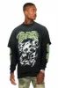 Schtupp Black Double Layer Long Sleeve Graphic T-Shirt sold by Rockstar Original