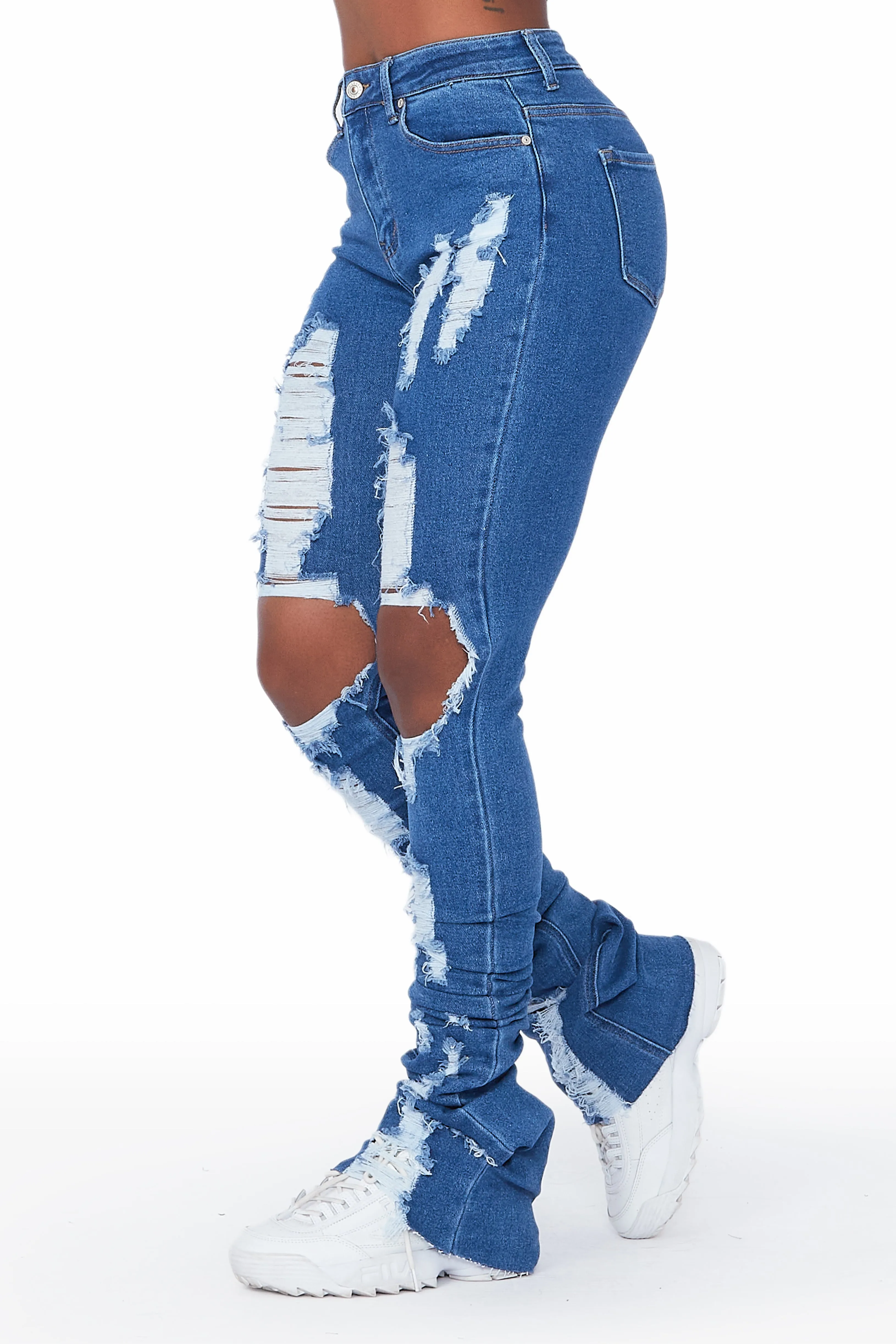 Marely Medium Wash Super Stacked Jean sold by Rockstar Original product image thumbnail 4