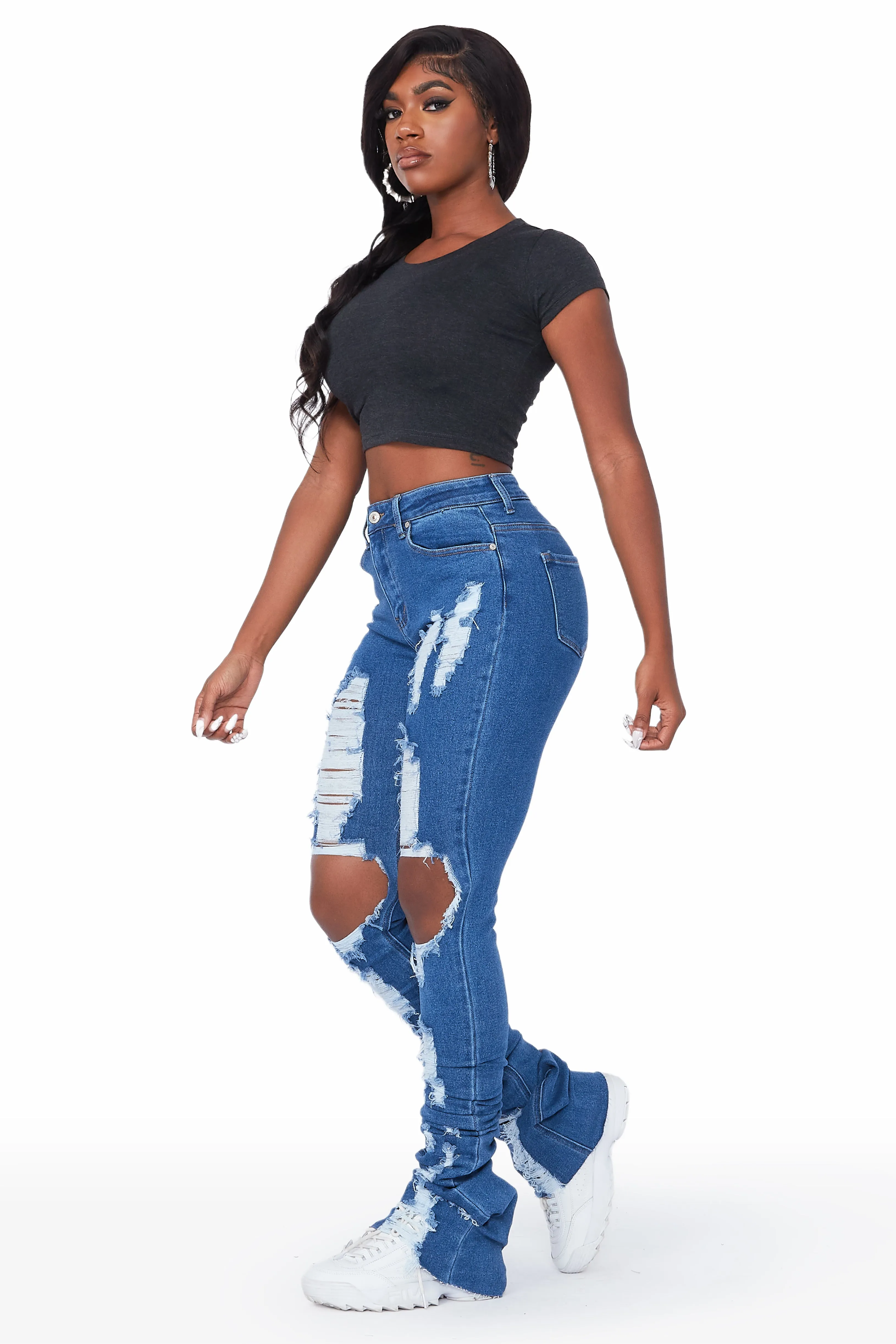 Marely Medium Wash Super Stacked Jean sold by Rockstar Original product image thumbnail 2