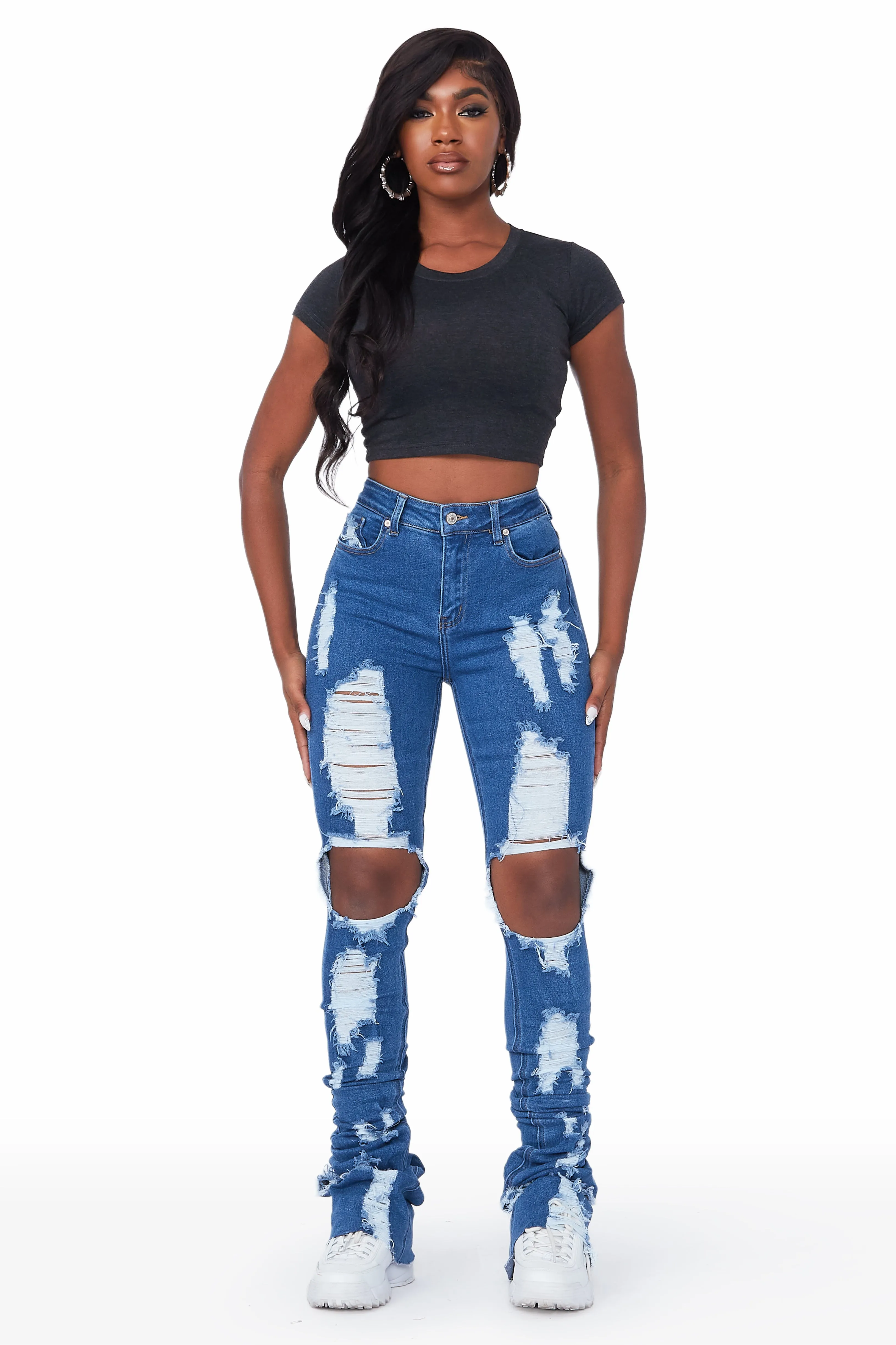 Marely Medium Wash Super Stacked Jean sold by Rockstar Original product image thumbnail 3