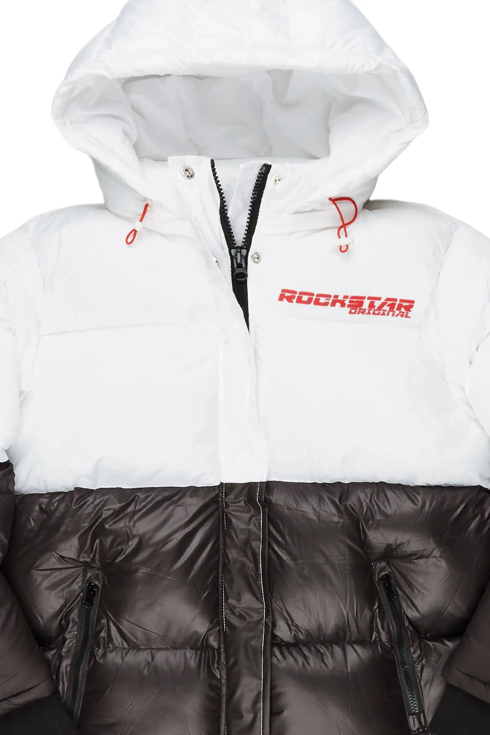 Jennay White/Black Puffer Jacket sold by Rockstar Original product image thumbnail 3
