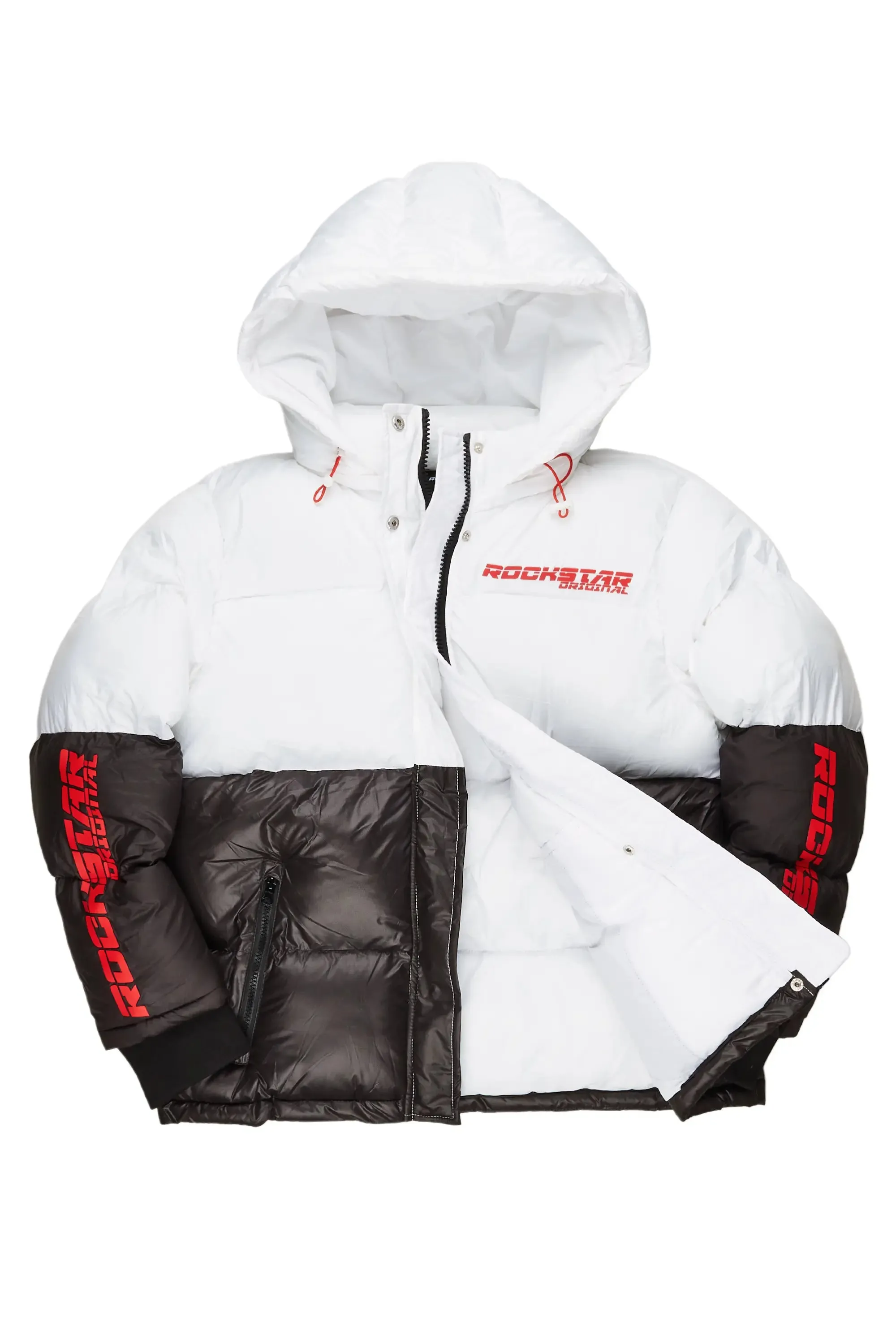 Jennay White/Black Puffer Jacket sold by Rockstar Original product image thumbnail 2