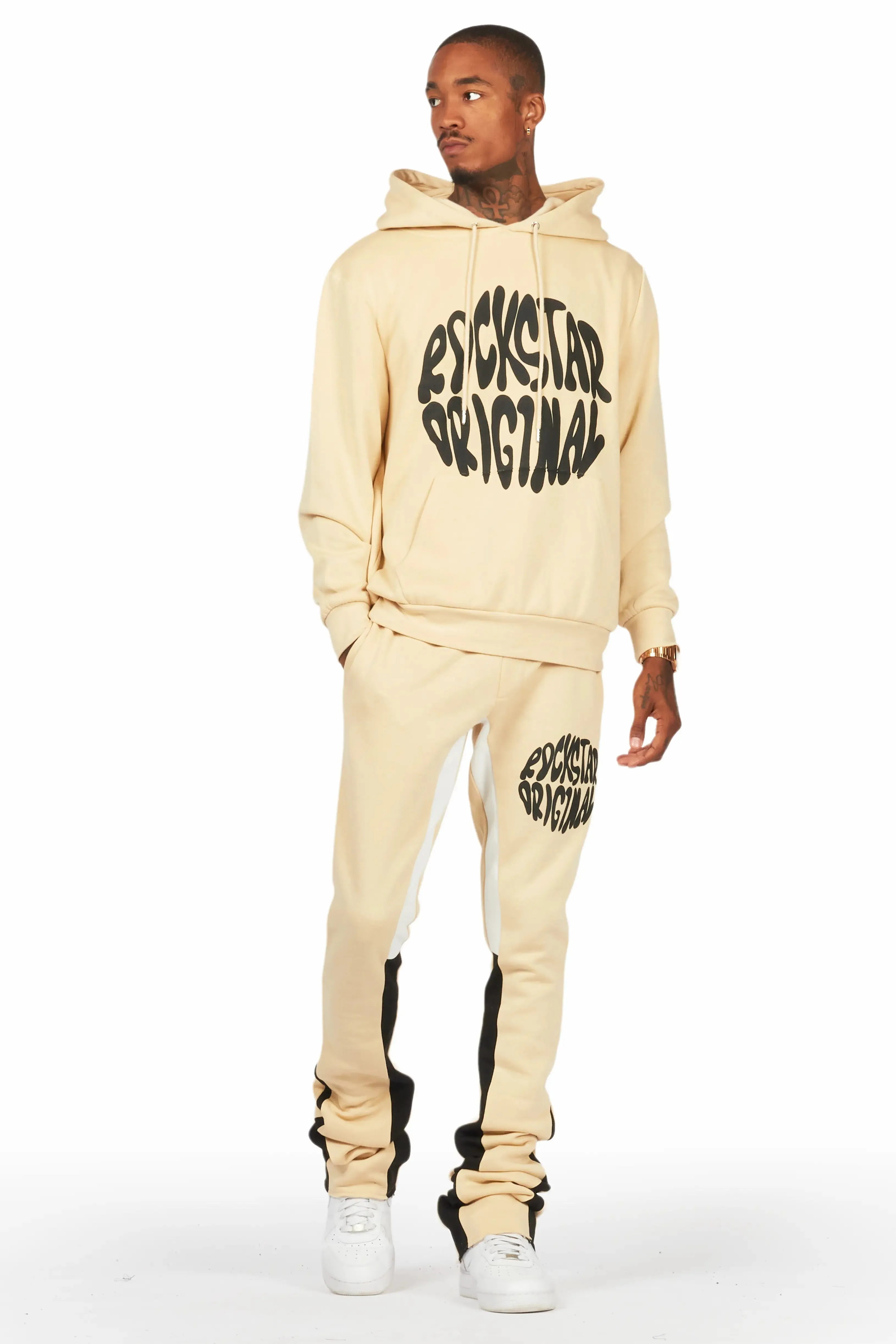 Thierry Beige/Black Stacked Flare Track Set sold by Rockstar Original