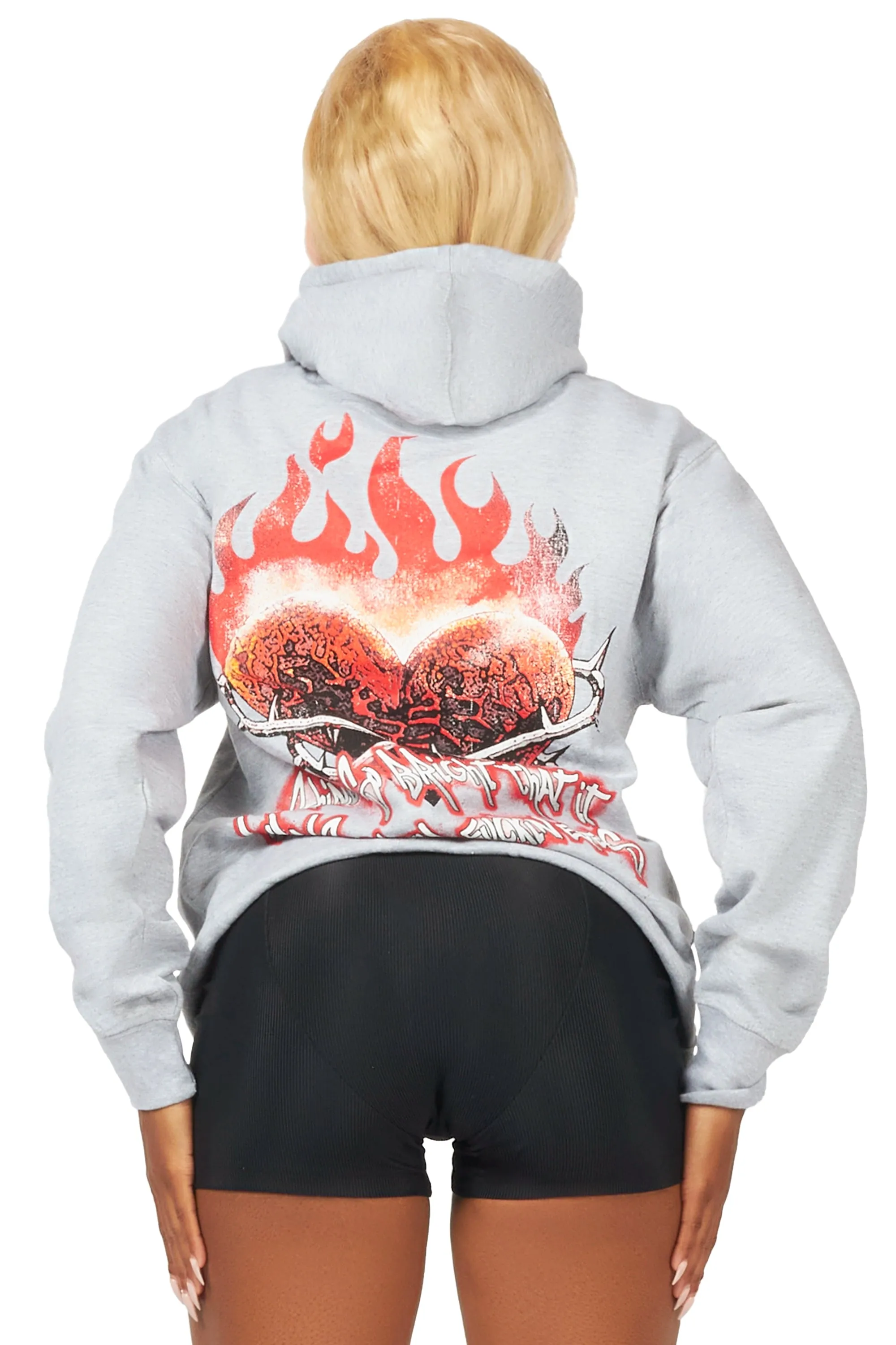 Alaysia Heather Grey Oversized Hoodie sold by Rockstar Original product image thumbnail 2