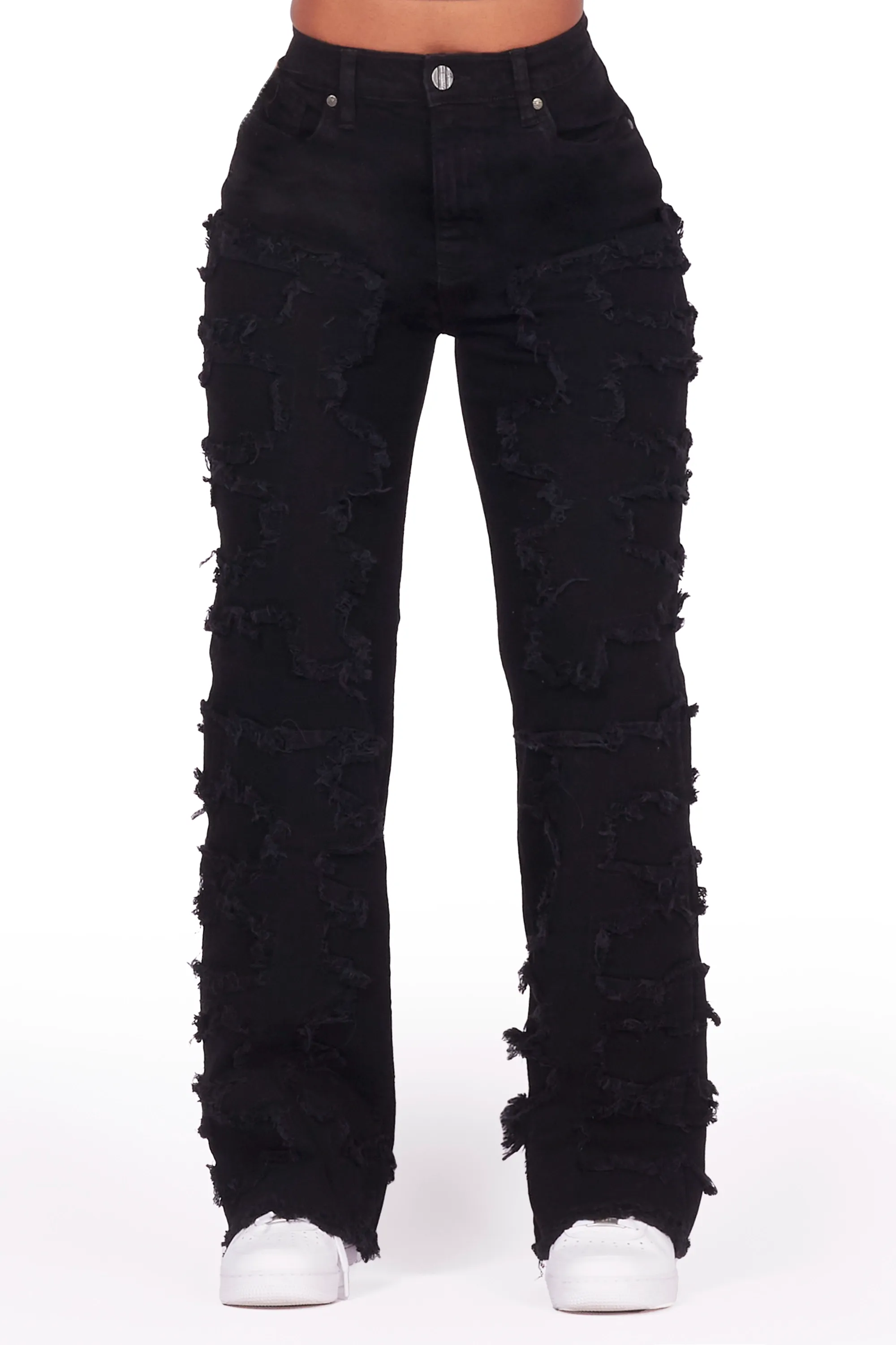 Jhourney Black Baggy Stacked Jean sold by Rockstar Original