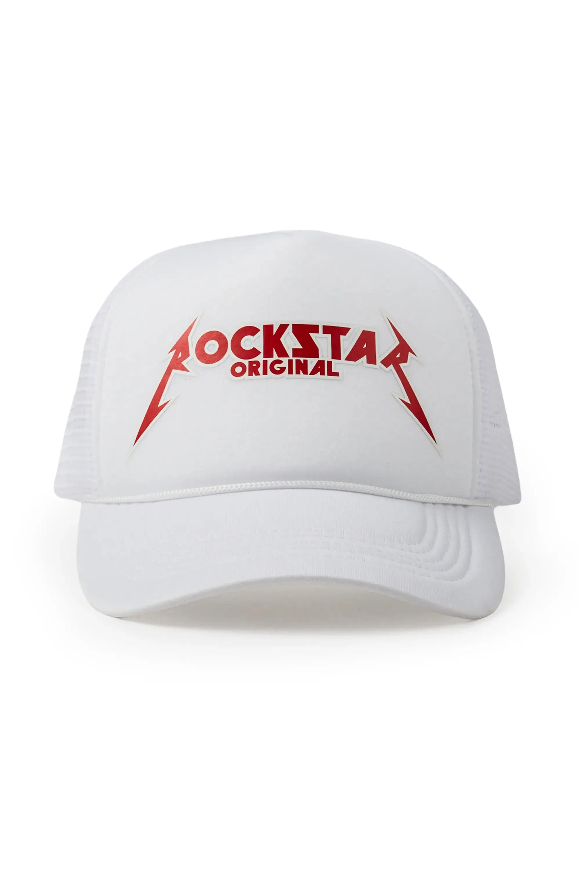 Rockband Logo Trucker Hat- White sold by Rockstar Original