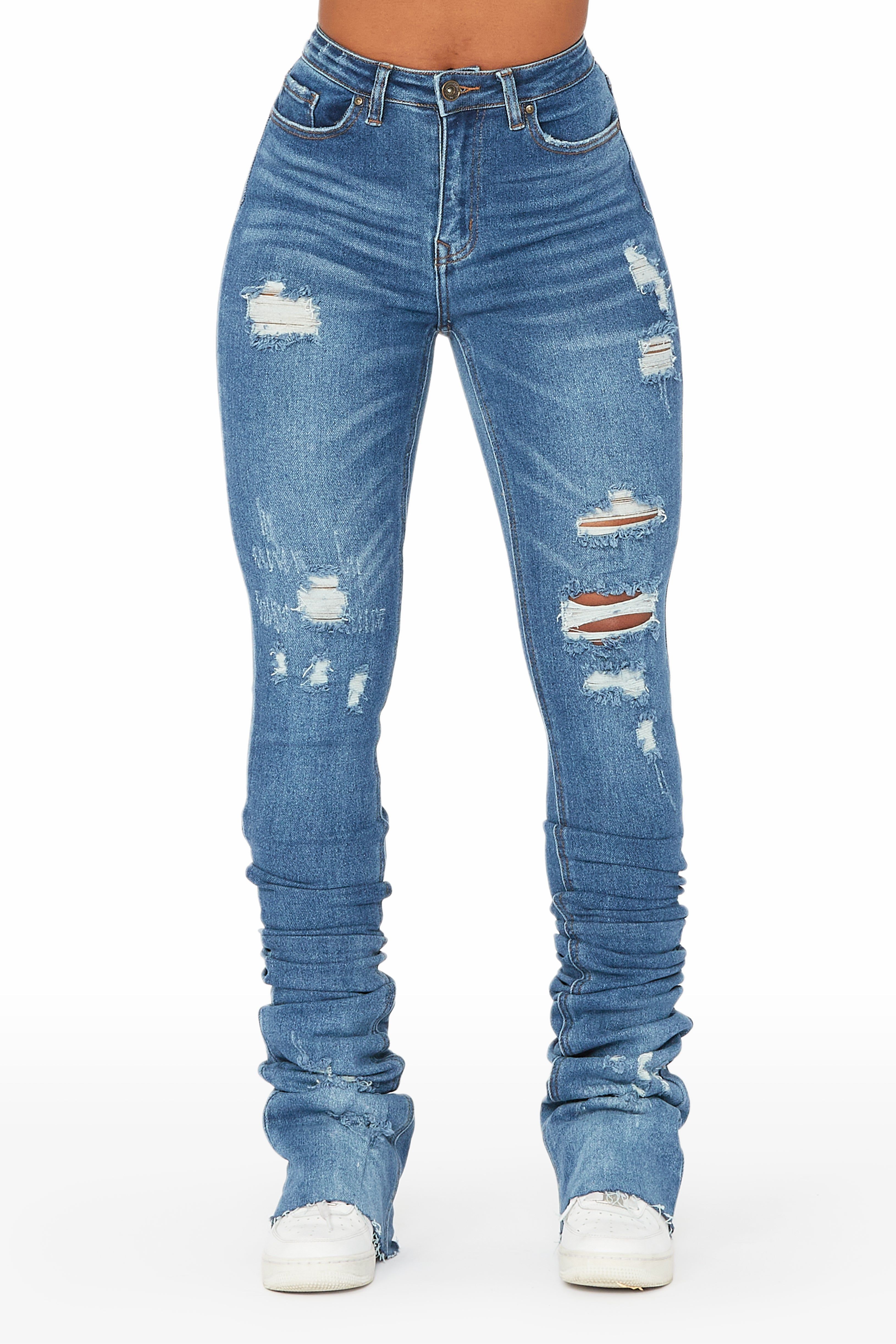 Samire Med.Wash Distressed Super Stacked Jean sold by Rockstar Original product image thumbnail 4