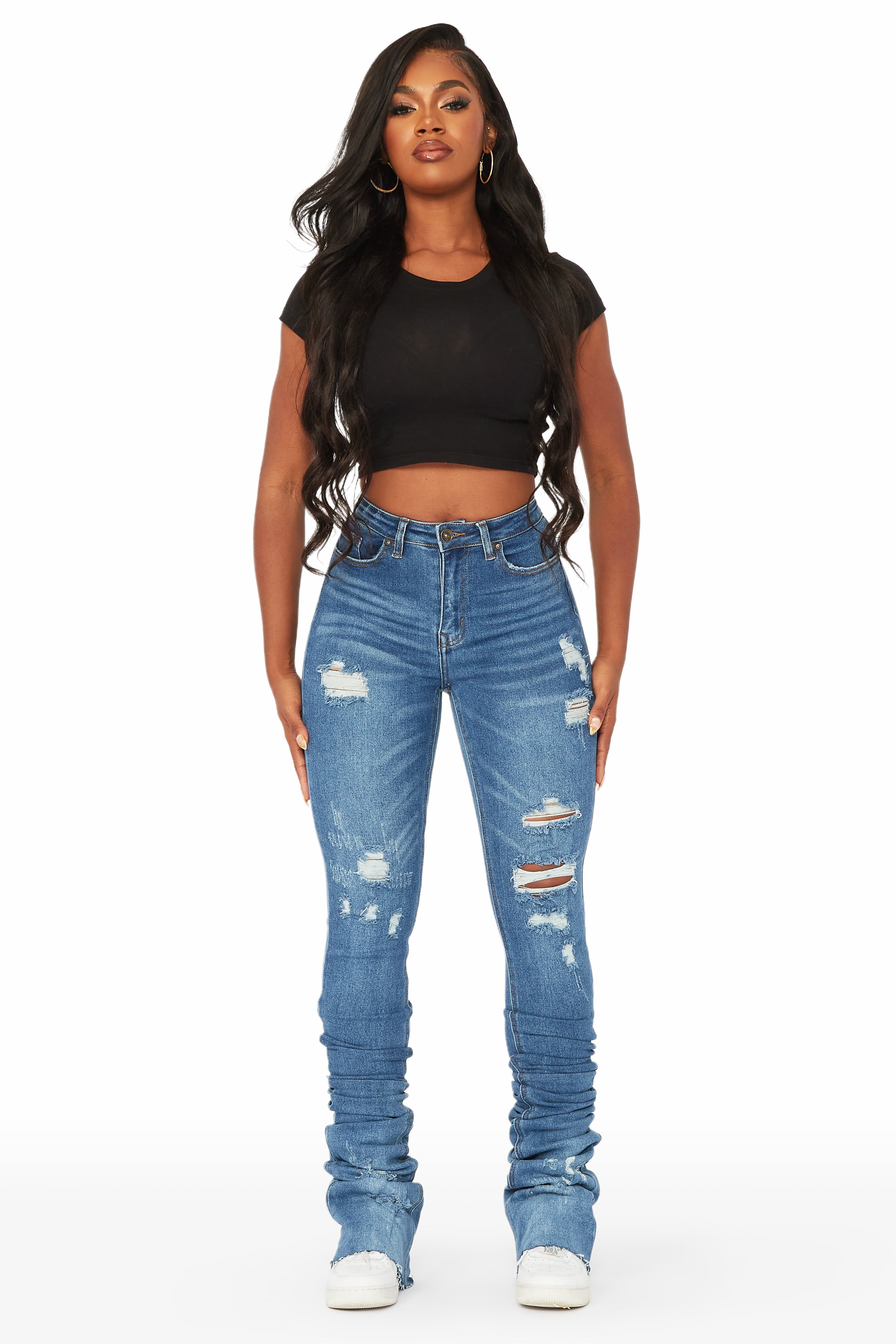 Samire Med.Wash Distressed Super Stacked Jean sold by Rockstar Original product image thumbnail 2