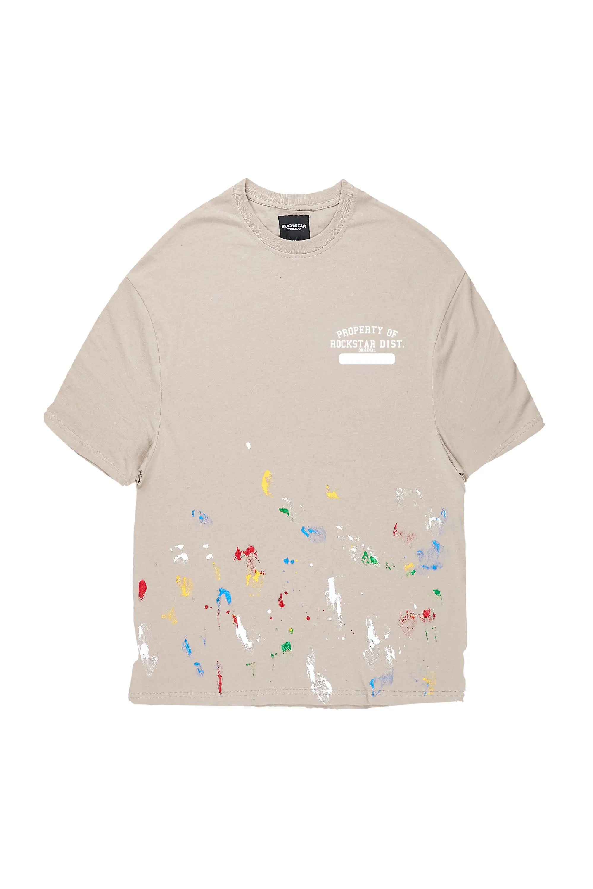 Drip Taupe Oversized T-Shirt sold by Rockstar Original