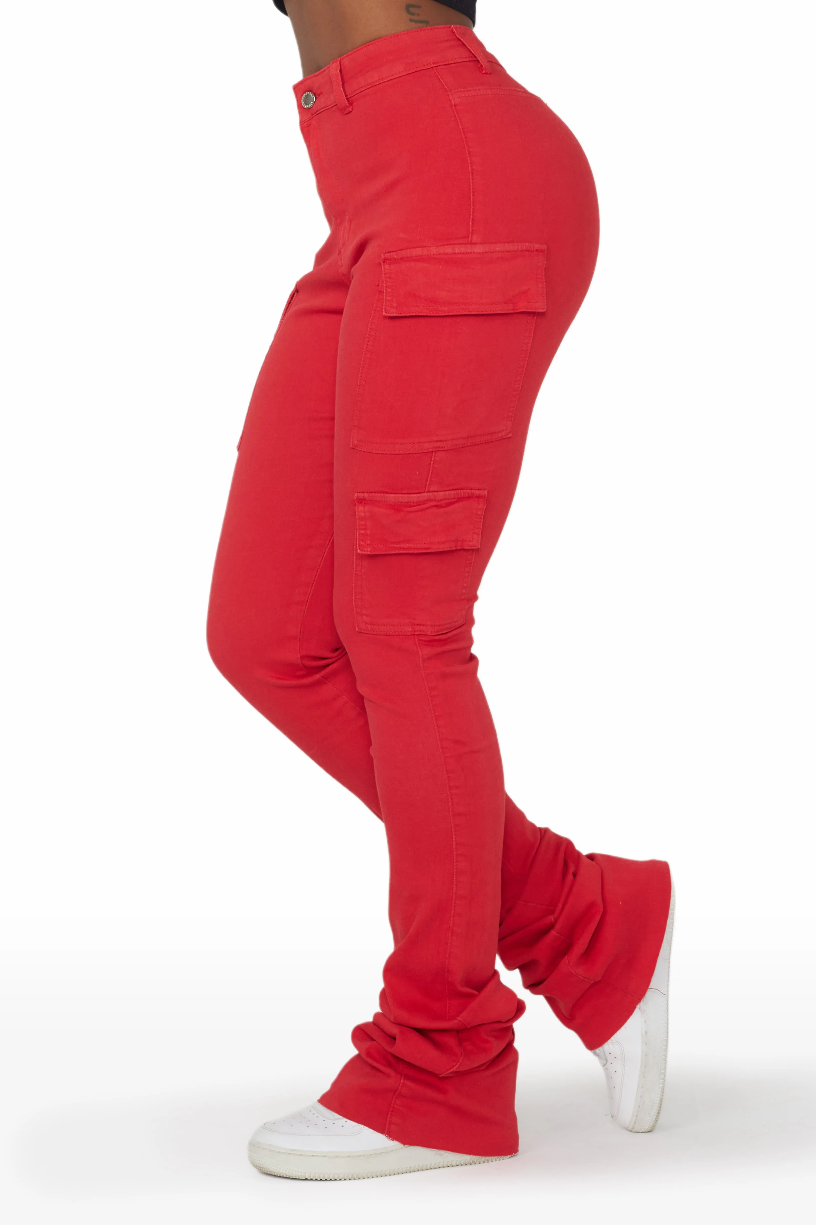Vixen Red Cargo Super Stacked Jean sold by Rockstar Original