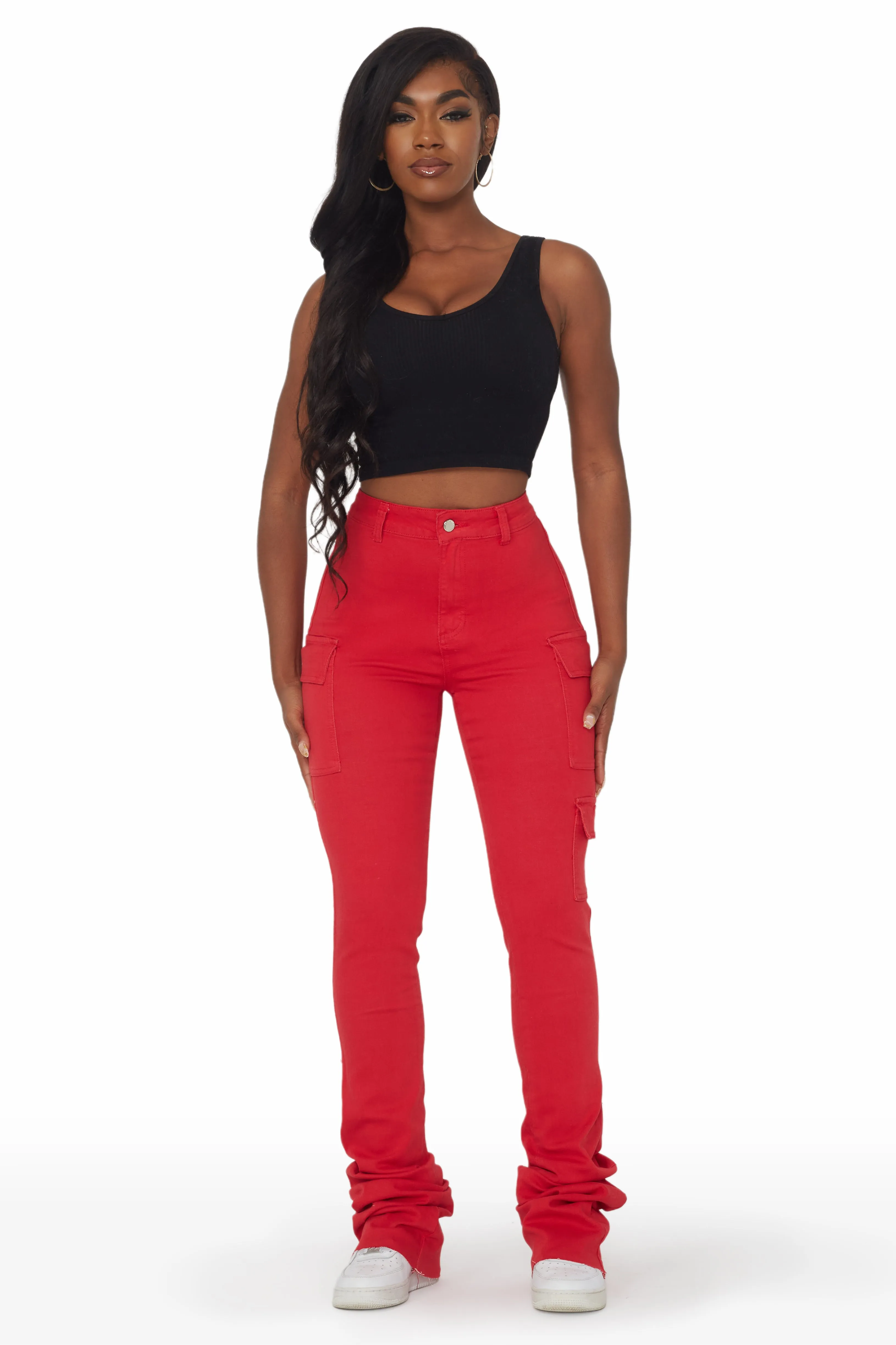 Vixen Red Cargo Super Stacked Jean sold by Rockstar Original product image thumbnail 2