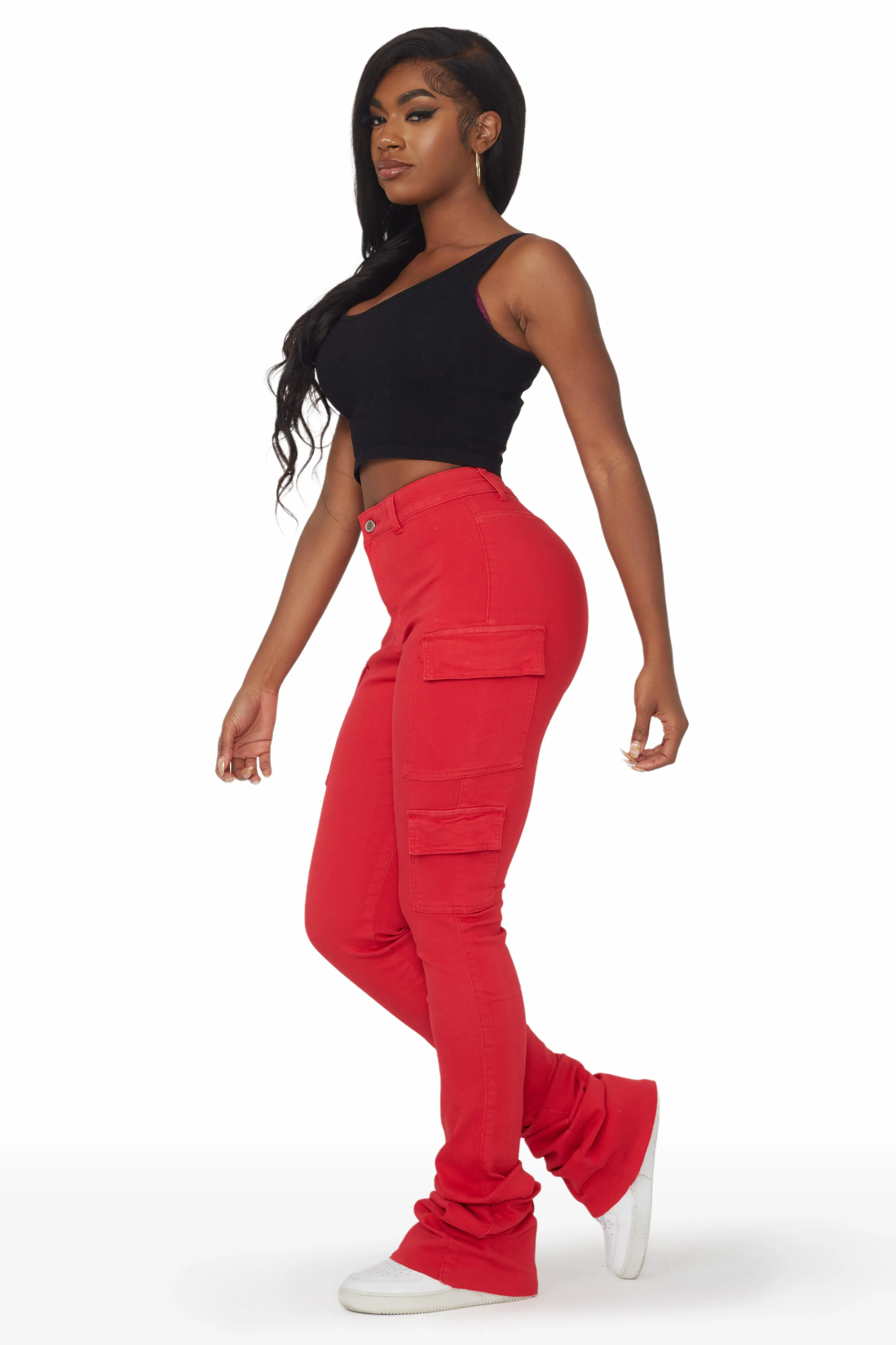 Vixen Red Cargo Super Stacked Jean sold by Rockstar Original product image thumbnail 3