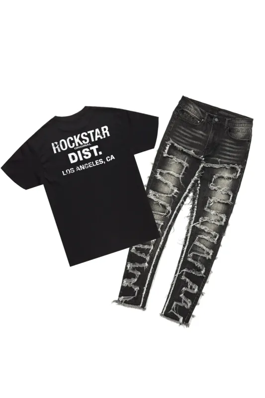 Lake Black T-Shirt/Shake Grey Slim Fit Jean Bundle sold by Rockstar Original