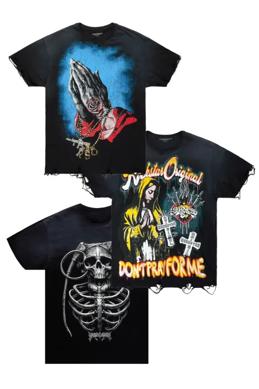 Mixed 3 Pack Graphic T-Shirts sold by Rockstar Original