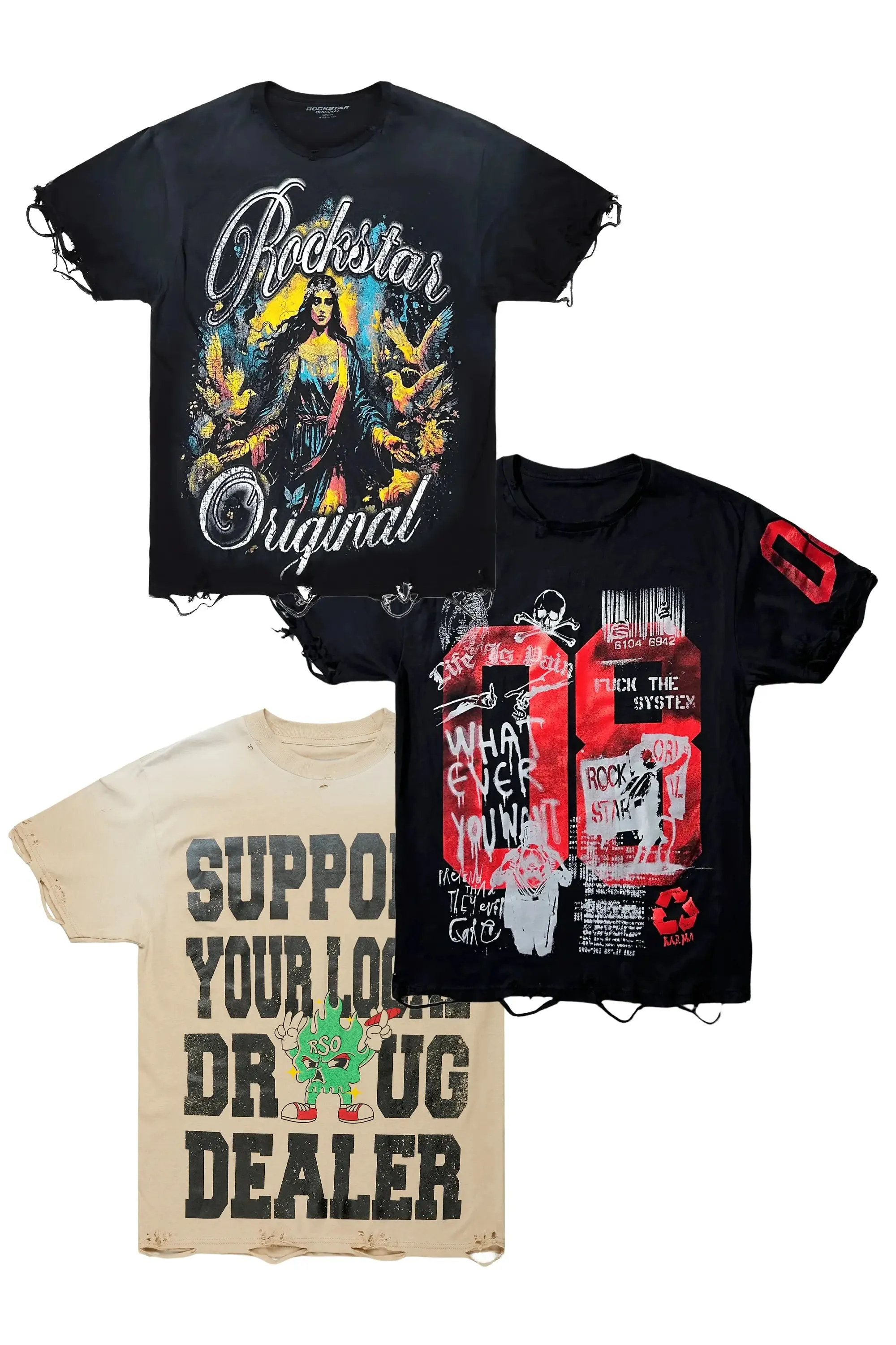 Mixed 3 Pack Graphic T-Shirts sold by Rockstar Original