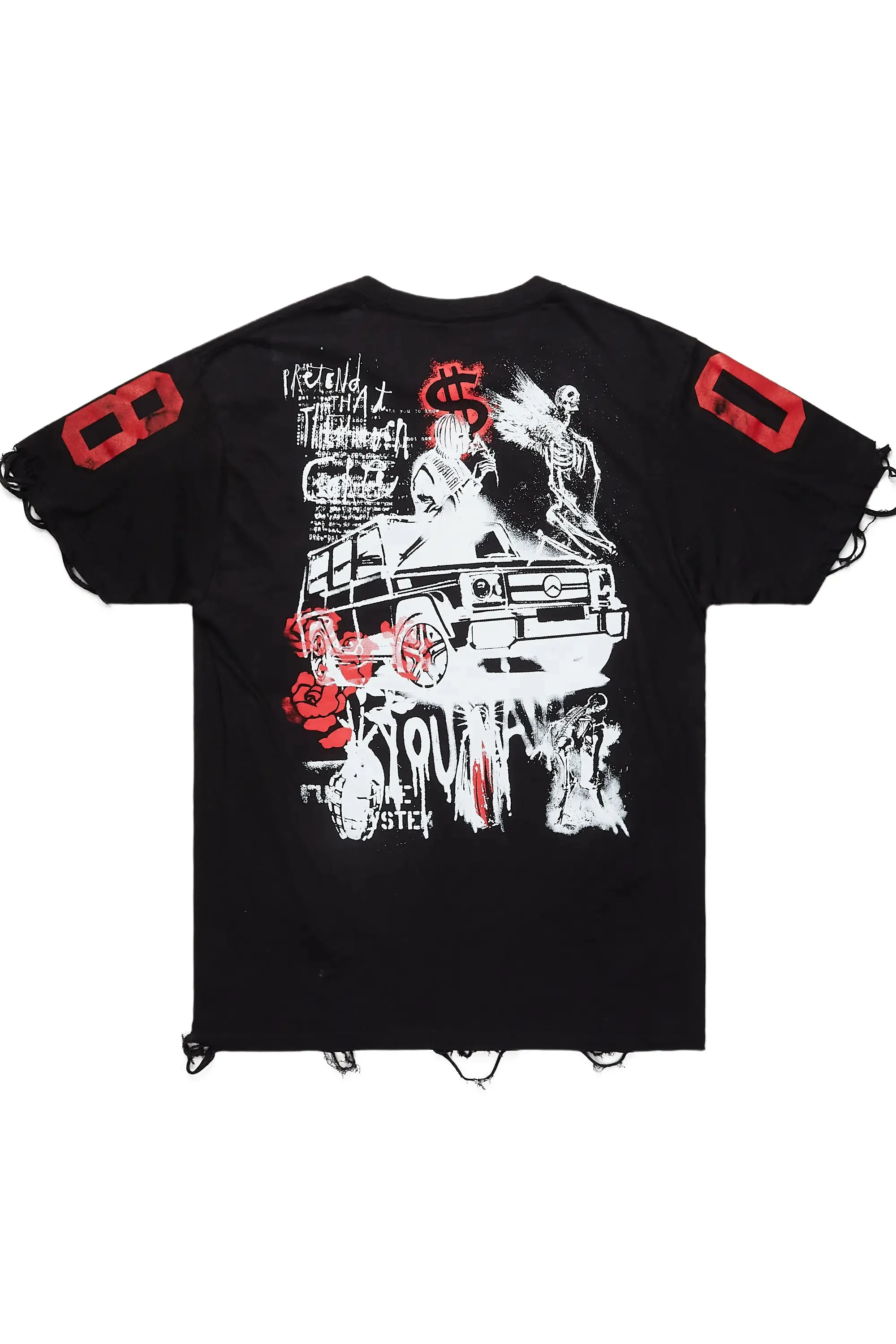 Grill Black/White Graphic Oversized T-Shirt sold by Rockstar Original product image thumbnail 3