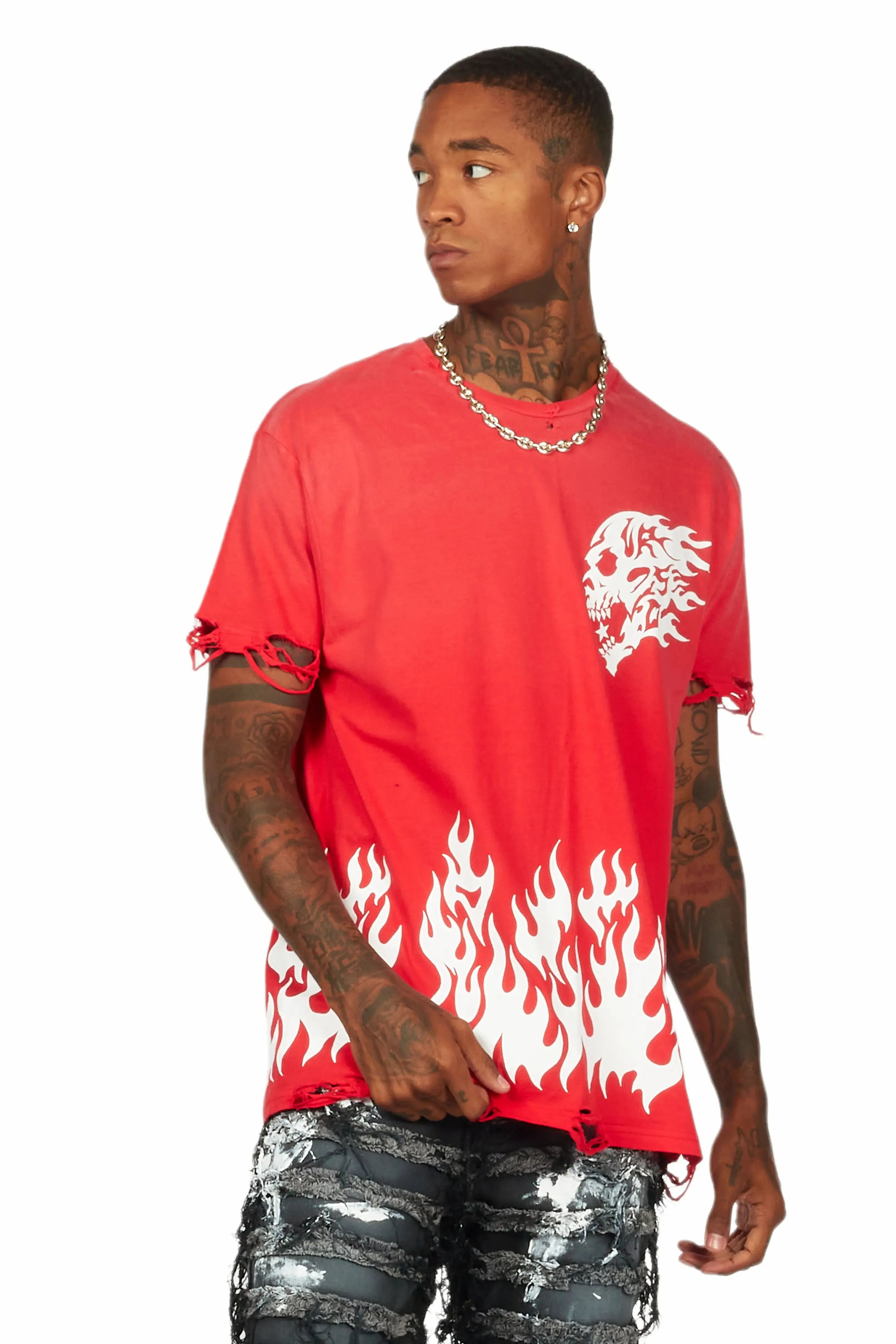 Bubble Red Oversized Graphic T-Shirt sold by Rockstar Original product image thumbnail 4