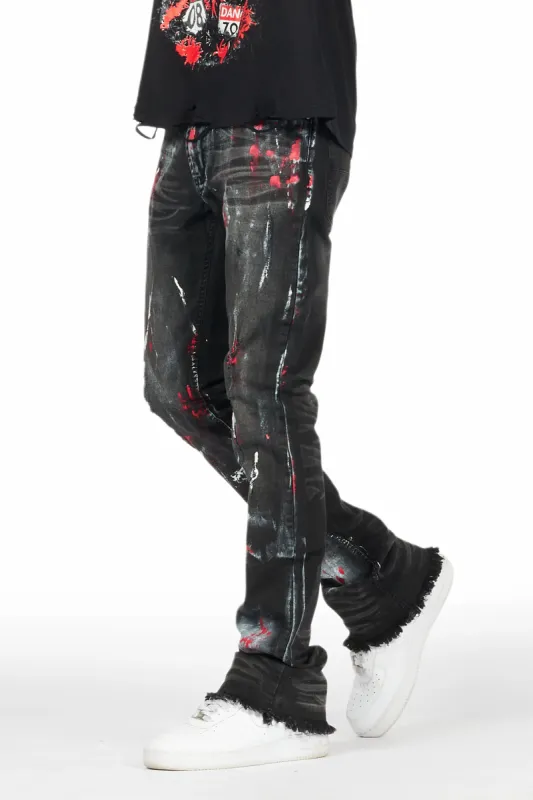 Mana Black Painter Stacked Flare Jean sold by Rockstar Original